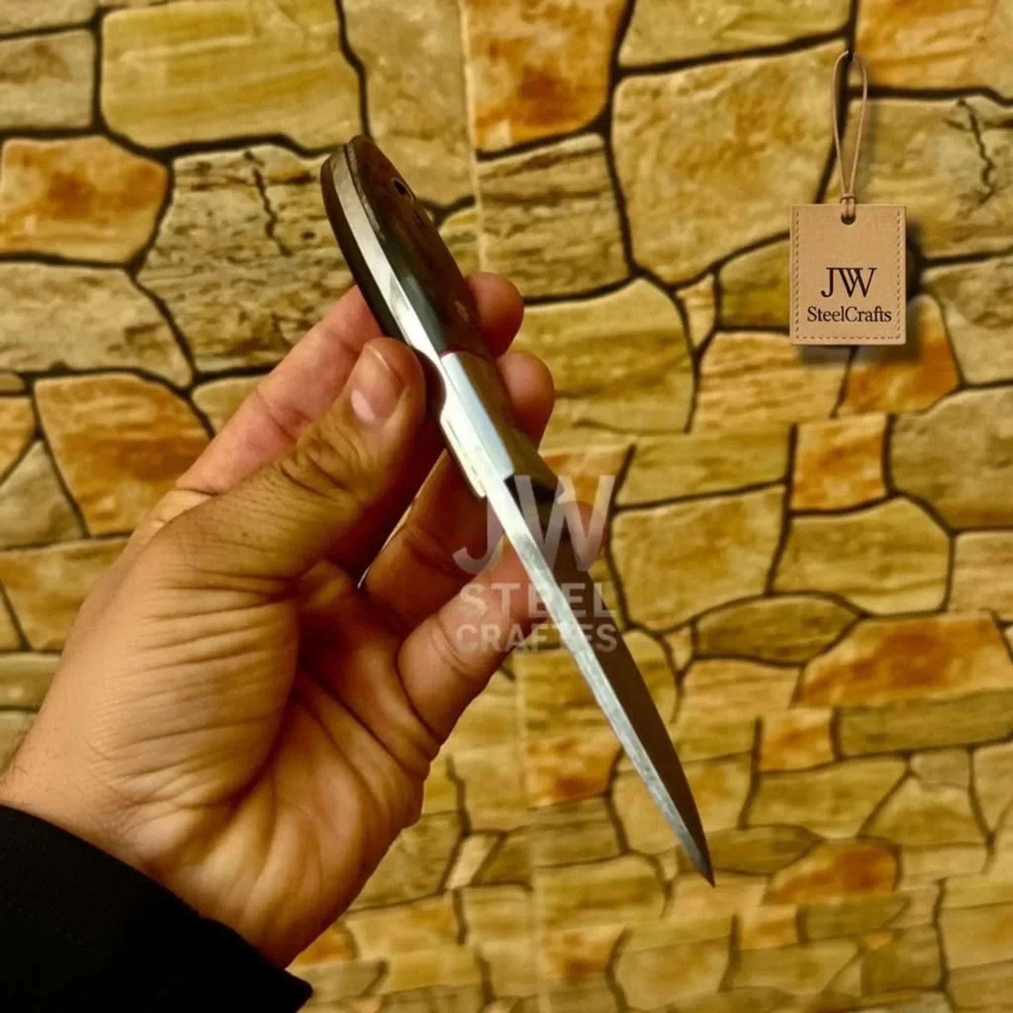 Palmarius Outdoors EDC Skinner Knife Damascus Steel, 6.5” Fixed Blade Skinner Knife