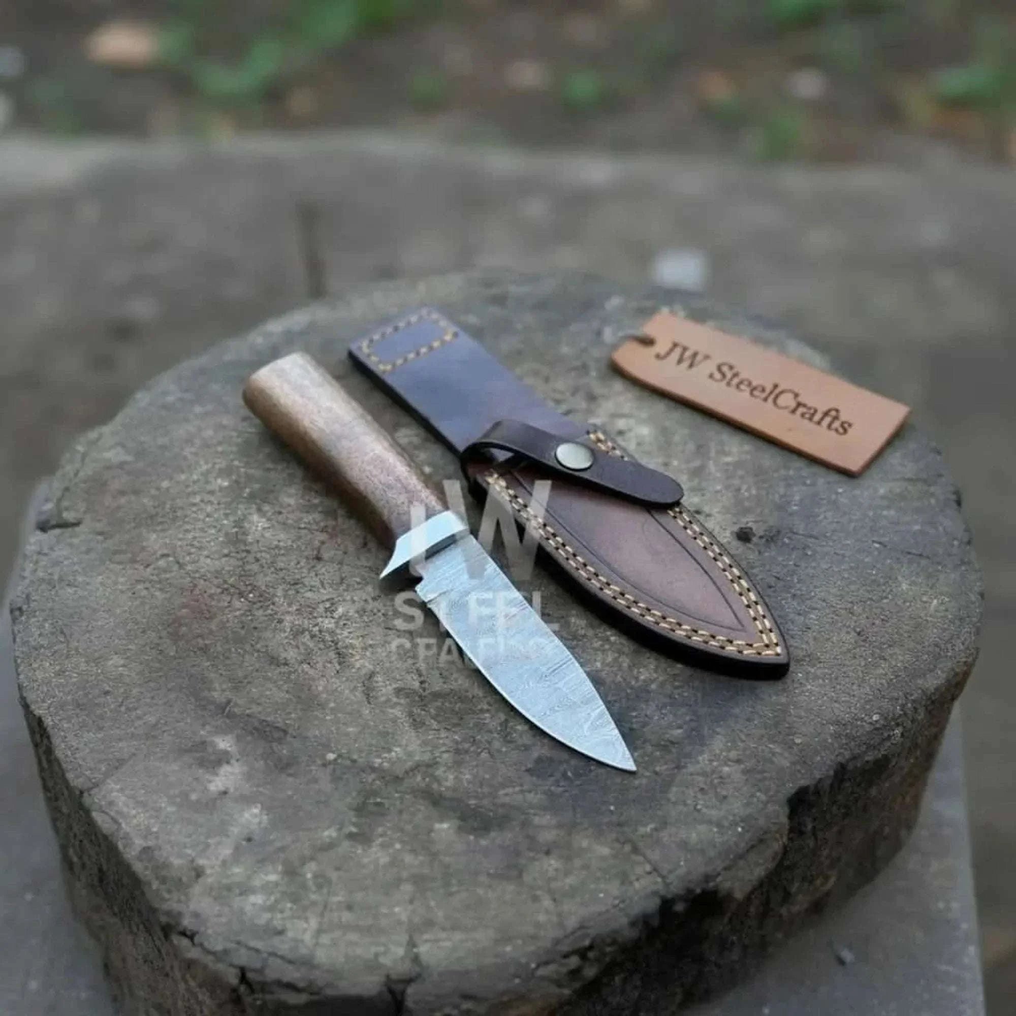 Palmarius Outdoors Handmade 7 Inch Damascus Outdoor Utility Knife Multiple Handle Options Skinner Knife