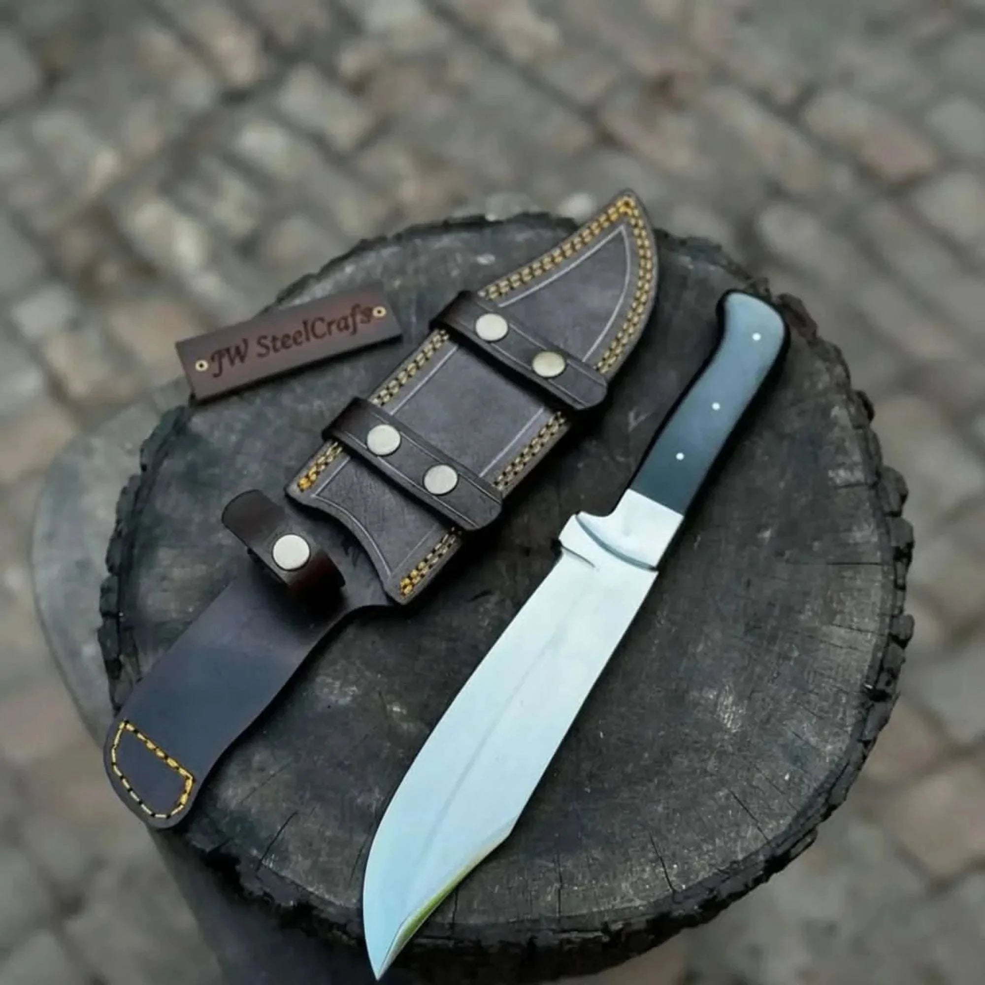 Palmarius Outdoors Handmade Frontier Bowie Knife – J2 Steel Clip Point with Micarta Handle Custom Bowie Knives
