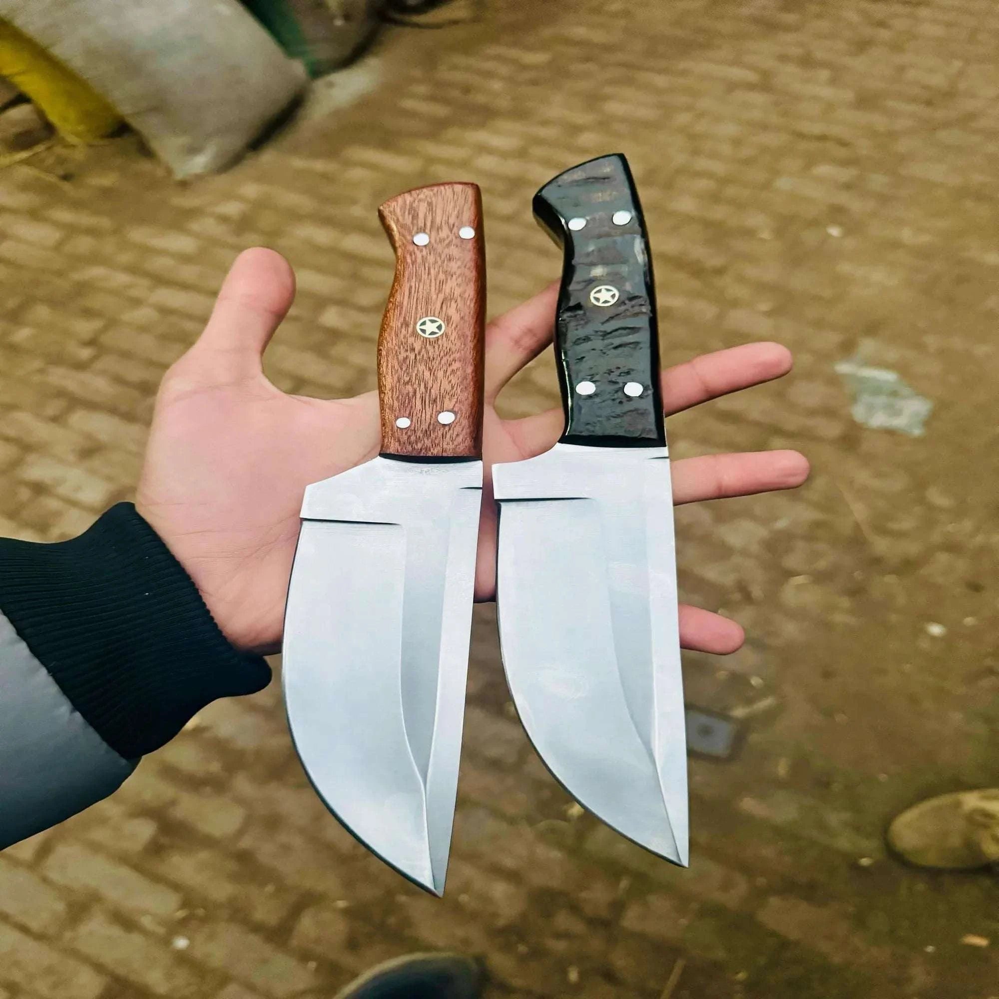 Palmarius Outdoors Fixed Blade Hunting Knife – Walnut Wood / Ram Horn Handle Options Survival Knife