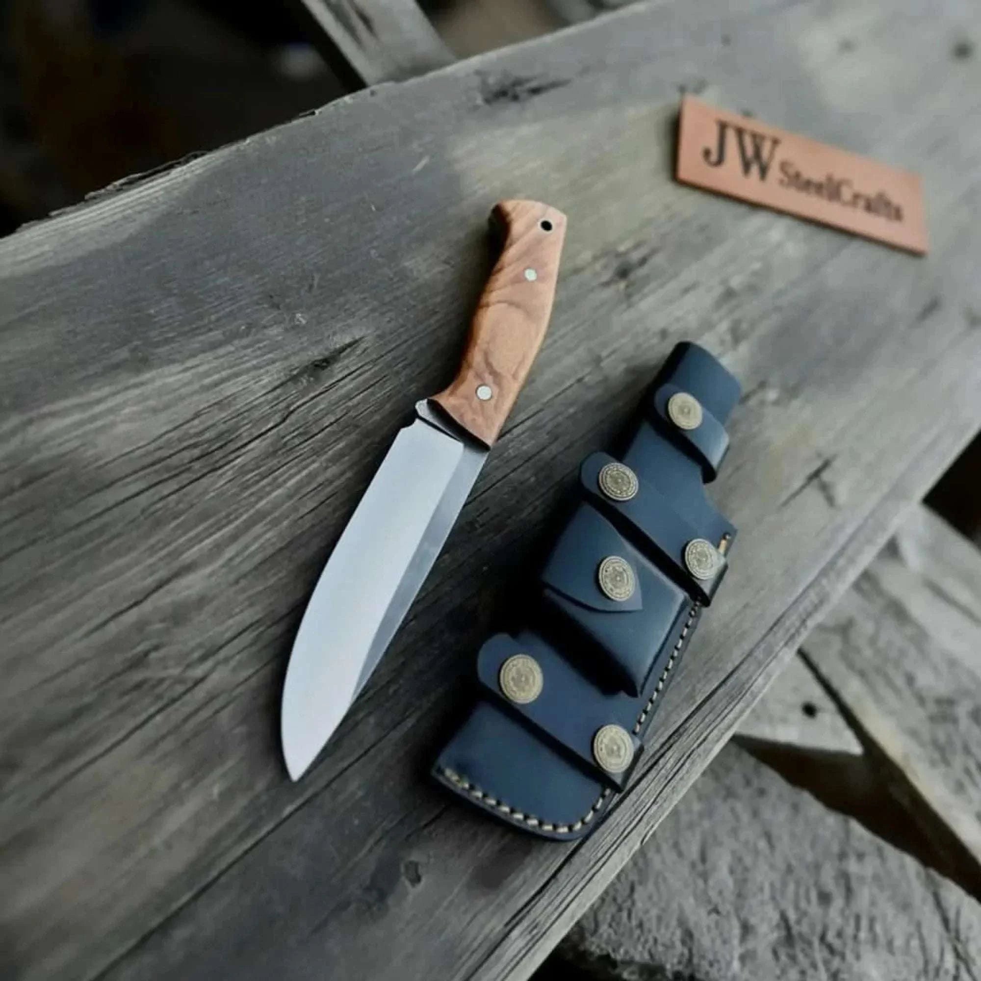 Palmarius Outdoors Handcrafted Hunting Knife Walnut Wood or Black Micarta Handle Full Tang Hunting Knife