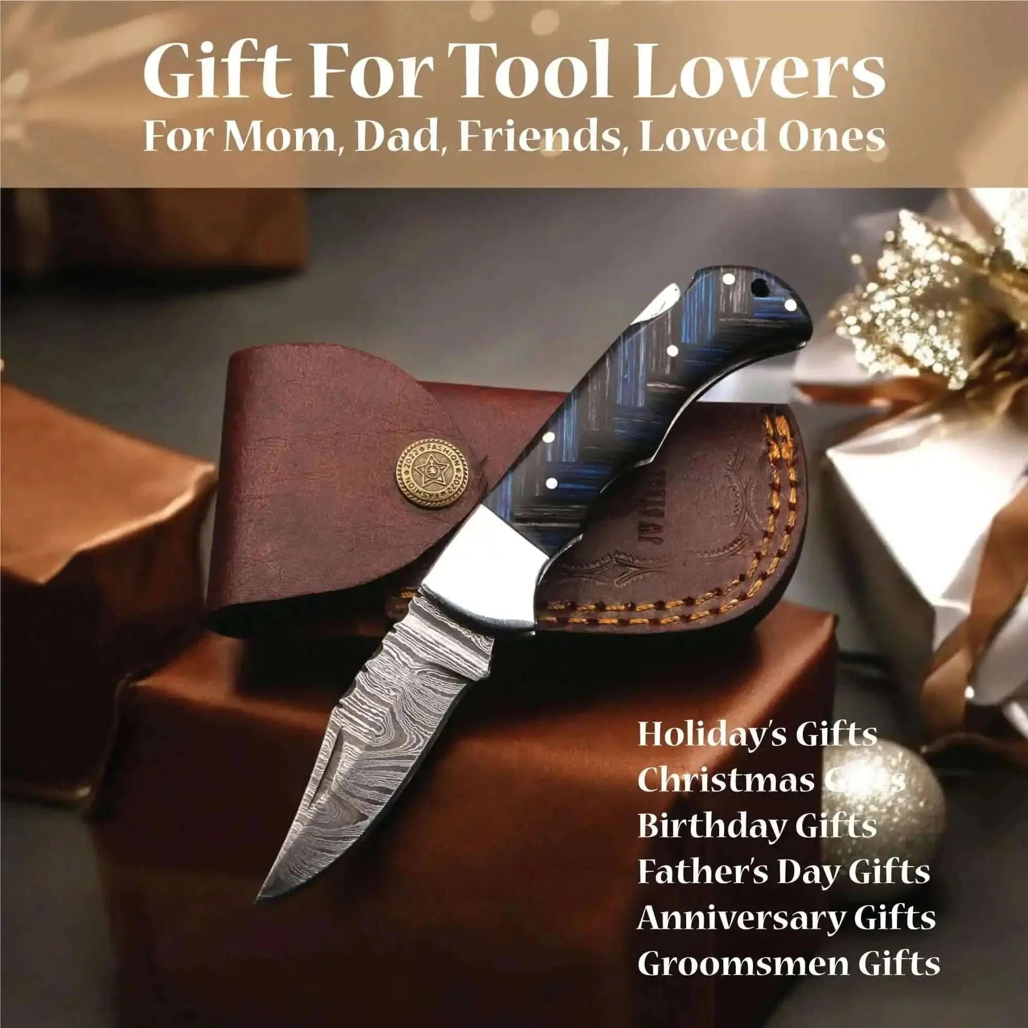 Palmarius Outdoors Handmade Drop Point Liner Lock Folding Knife with Pakka Wood Handle Back Lock Folder