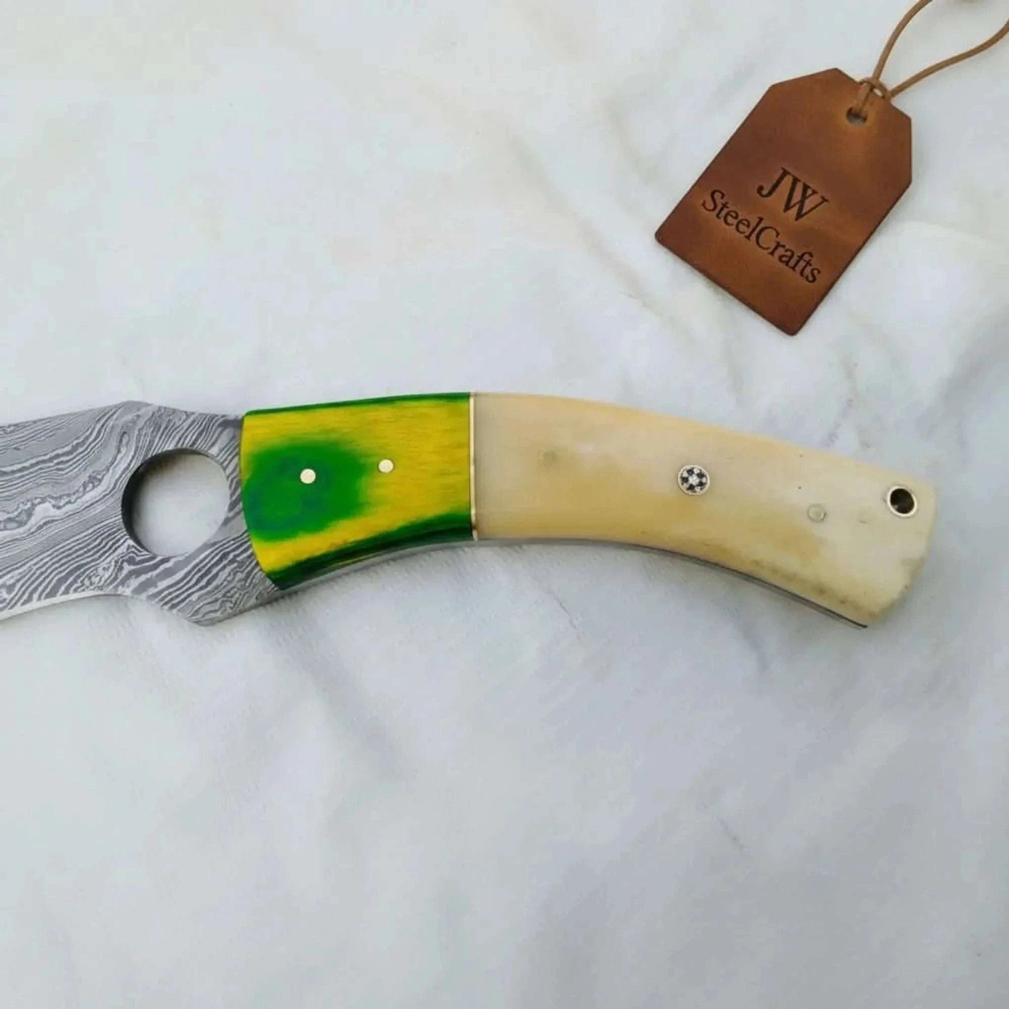 Palmarius Outdoors Damascus Hunting Knife 8.5” Fixed Blade Skinner Knife