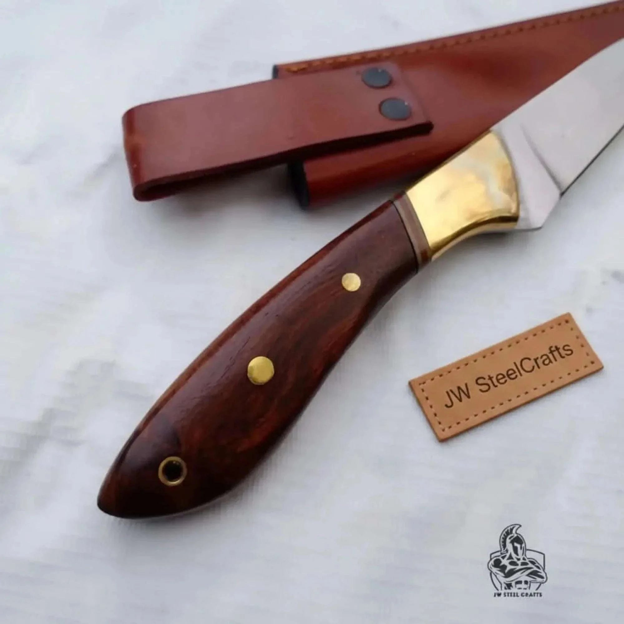 Palmarius Outdoors Handmade Full Tang Fillet Knife, 11 inch, Curved Blade, Rosewood Handle Handmade Fillet Knives