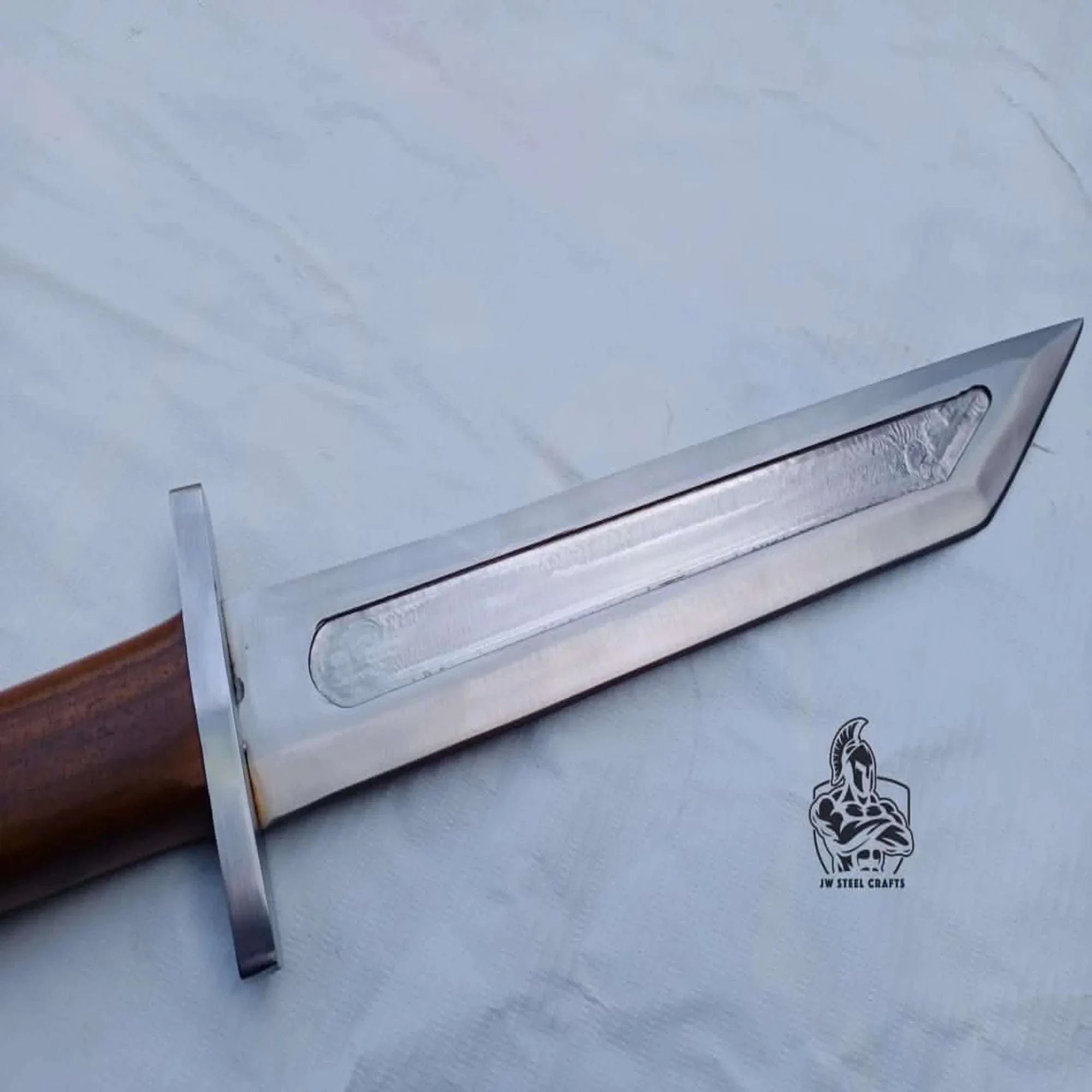 Palmarius Outdoors Wolfsteel Guard Seax 13" Handmade Carbon Steel Blade with Cross Guard seax knives