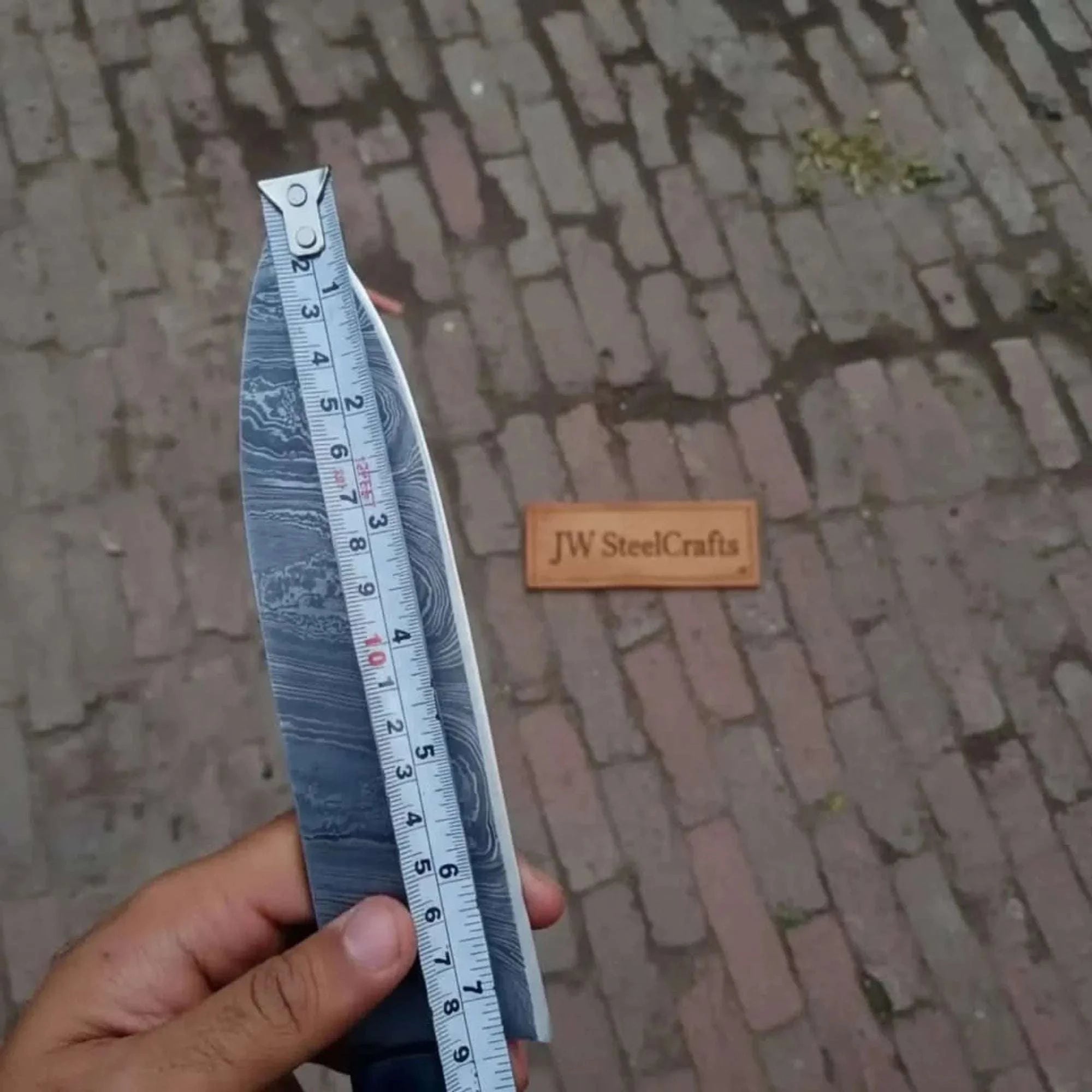 Palmarius Outdoors 8-Inch Gyuto Chef Knife Twisted Damascus Blade with Blue & Red Pakka Wood Handle (Full Tang, Hand-Forged) Damascus Steel Chef Knives