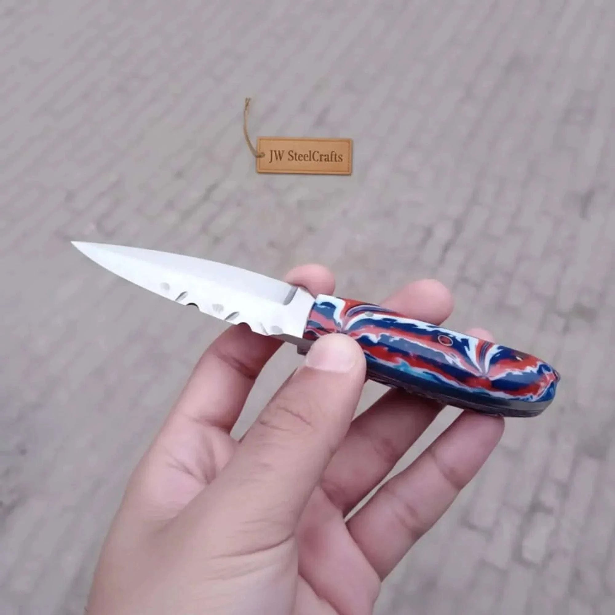 Palmarius Outdoors Handmade Skinner Knife Resin Handle Fixed Blade Hunting Knife JW SteelCrafts skinner knife