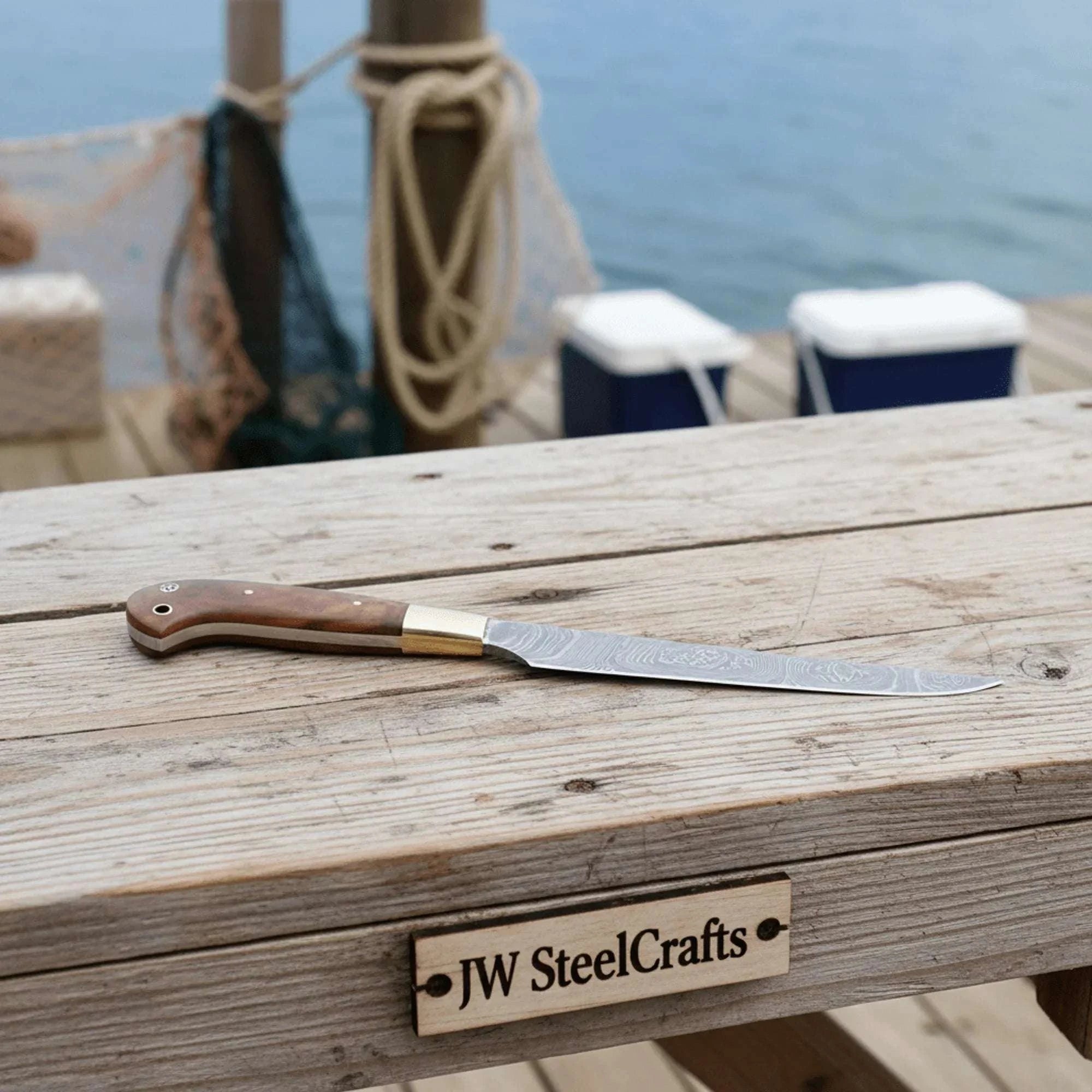 Palmarius Outdoors Handmade Damascus Fillet Knife - Premium Blade for Fish Processing & Trimming Handmade Fillet Knives