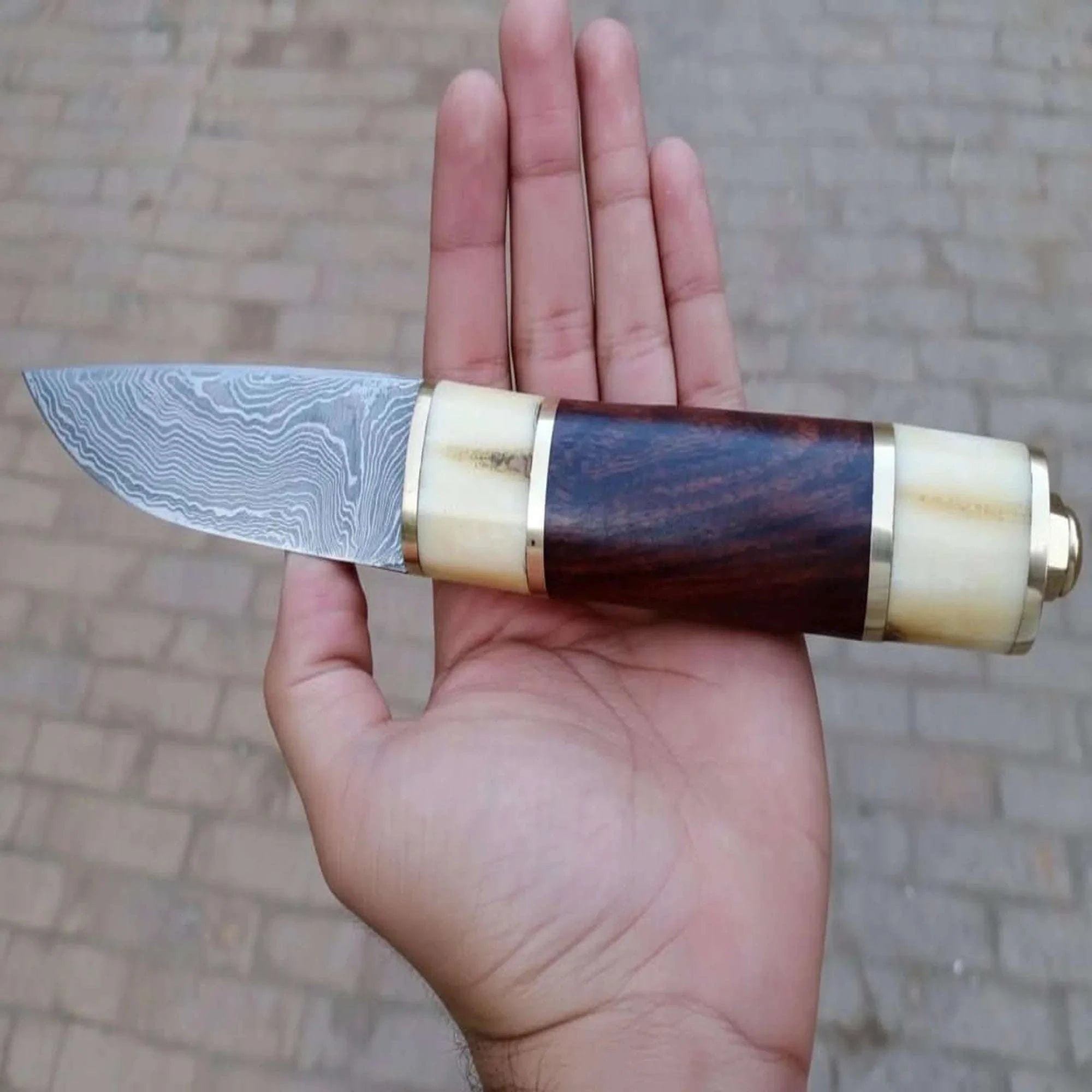 Palmarius Outdoors Skalder's Rosewood Seax Knife 11" Handmade Damascus Steel Viking Blade viking knife