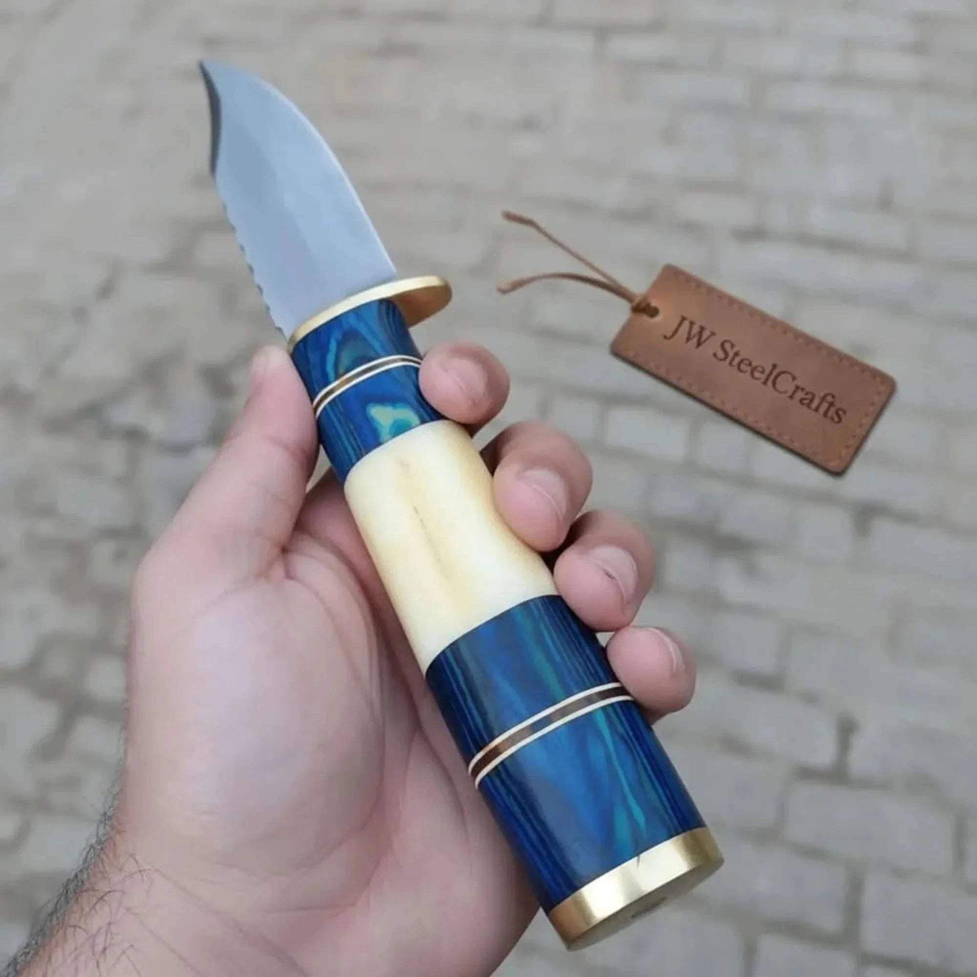Palmarius Outdoors Hunting Knife with High Carbon Steel Blade | JW SteelCrafts Skinner Knife