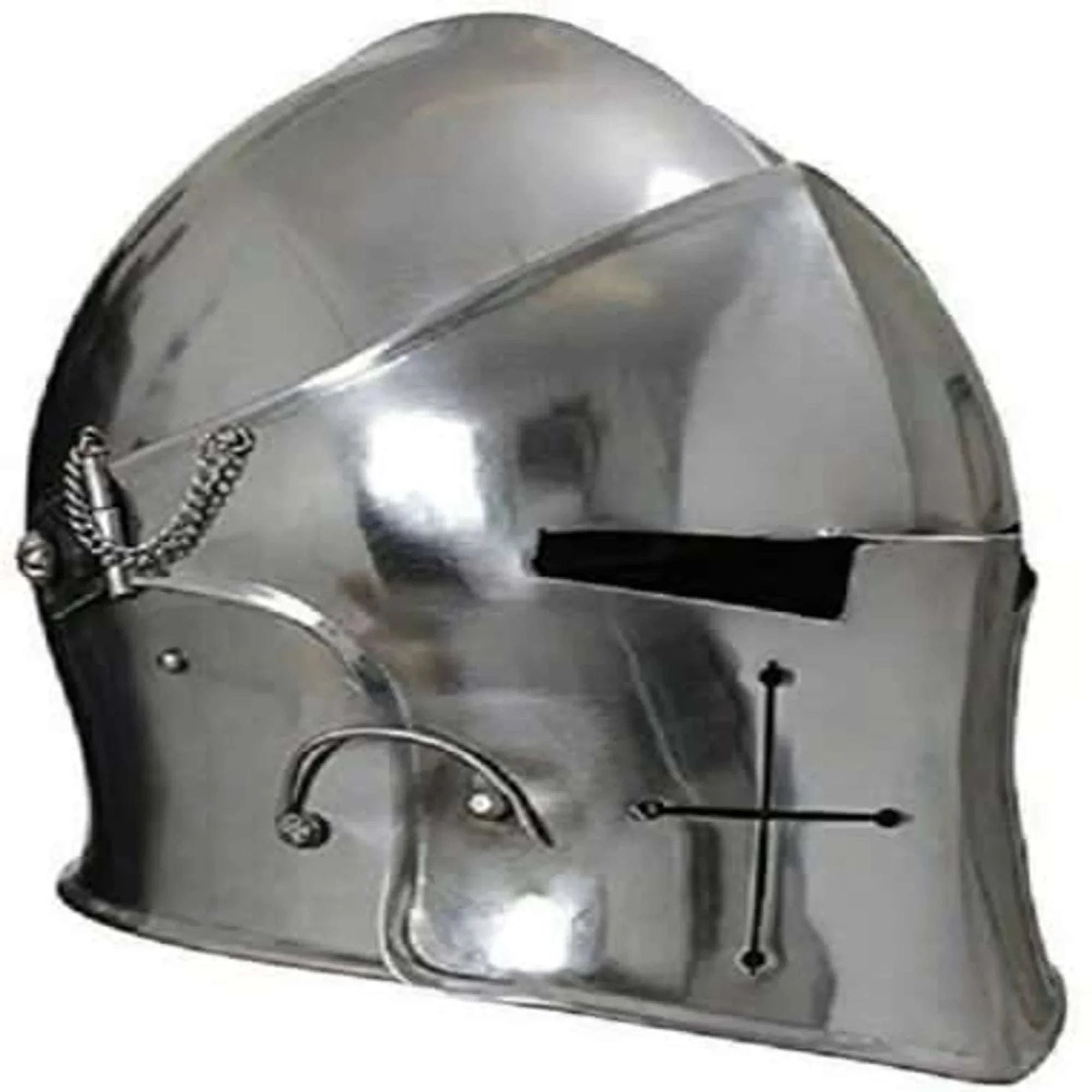 Palmarius Outdoors Halloween Medieval Barbuta Helmet Knights Templar Crusader Armor Helmet (Steel) Helmet