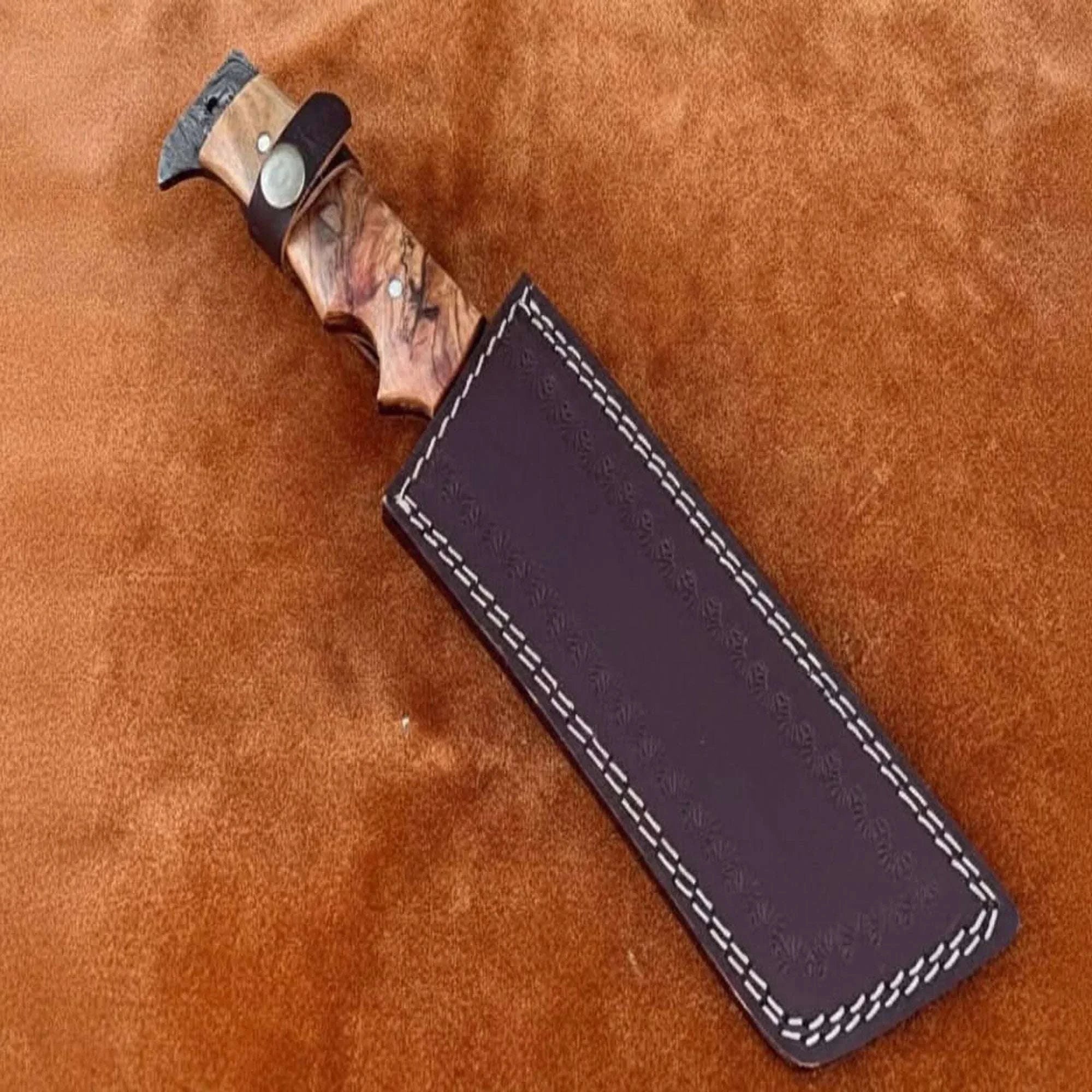Palmarius Outdoors Hunting Knife Hunting 12" Tanto Knife with Olive Wood Handle with Sheath 