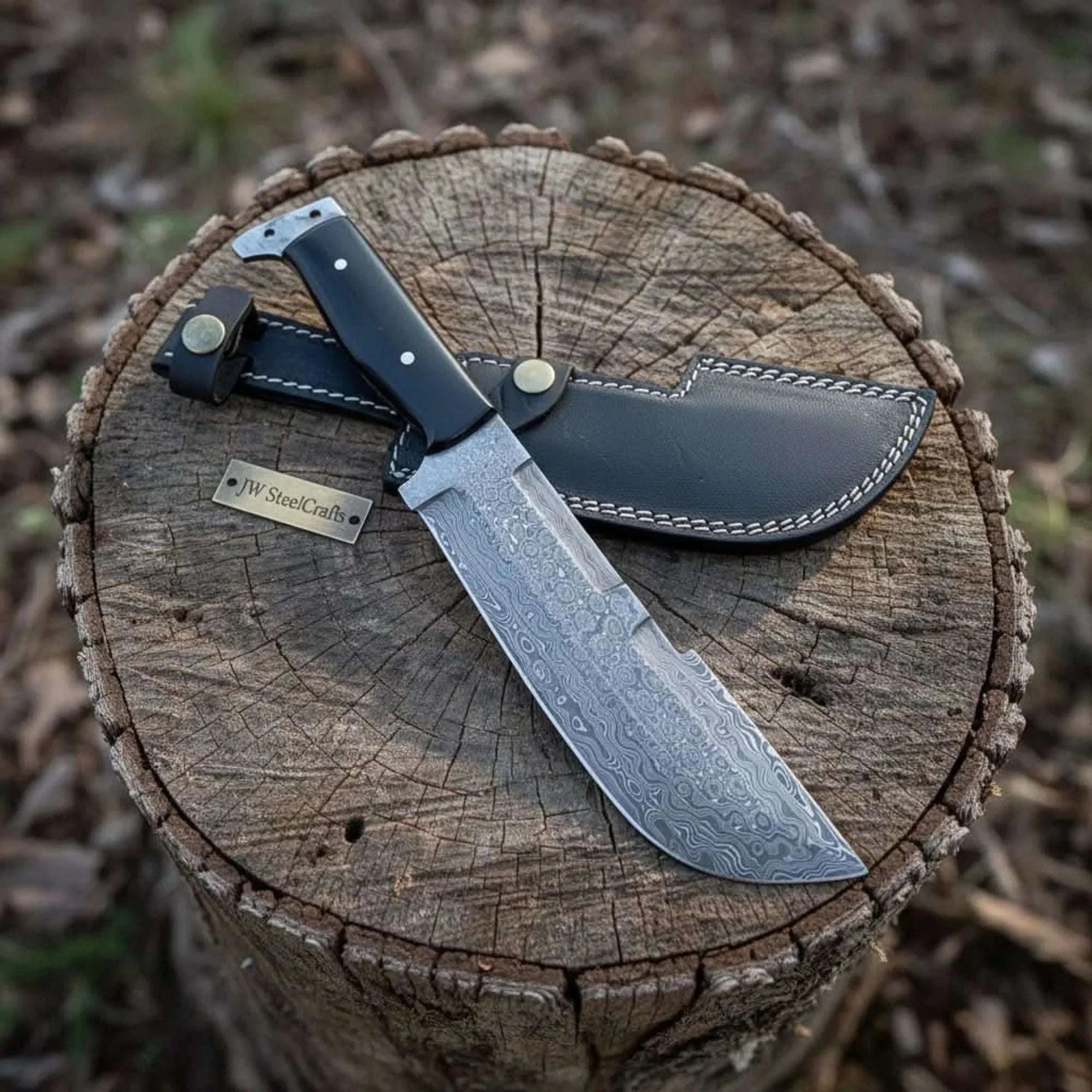 Palmarius Outdoors Hunting Knife Hunting 10.50" Tanto Style Knife with Buffalo Horn Handle with Sheath Bowie Knives