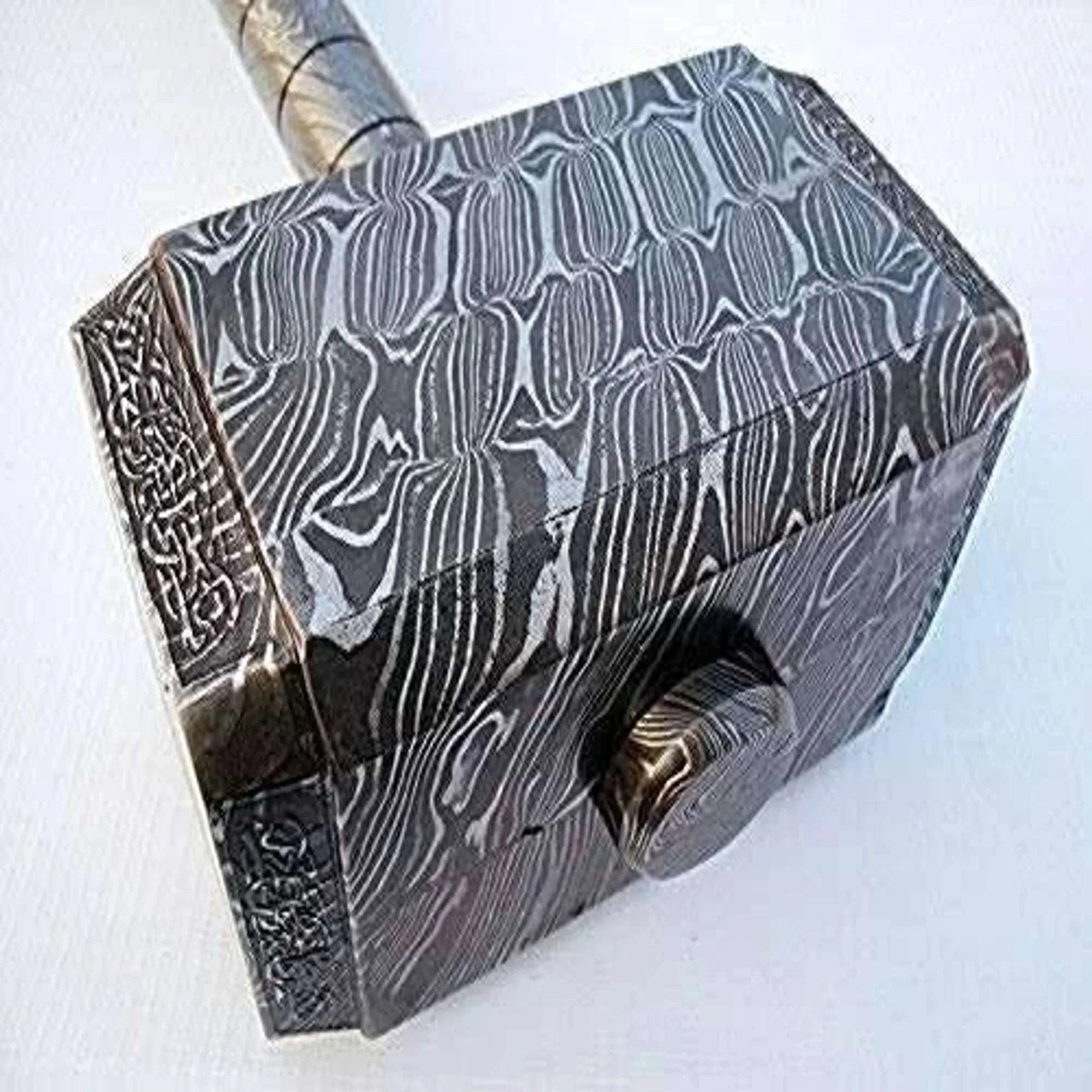 Palmarius Outdoors Asgard Forge Hammer 10" Handmade One-Piece Full Damascus Steel Blacksmith Hammer Thor Hammer