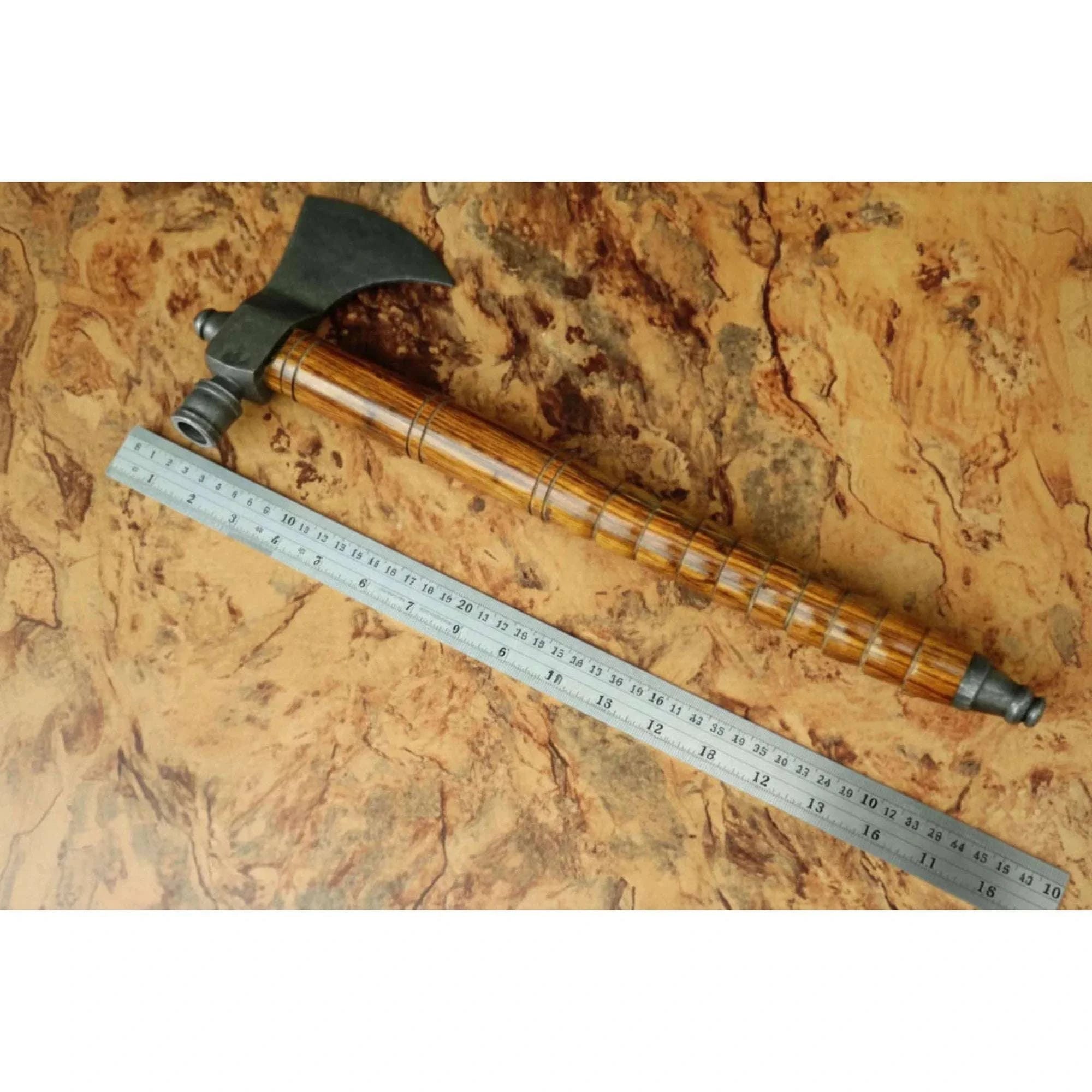 Palmarius Outdoors Viking Skeggøx Trio — Matching Short-Hafted Bearded Axes in Pattern-Welded Steel Handmade Axe