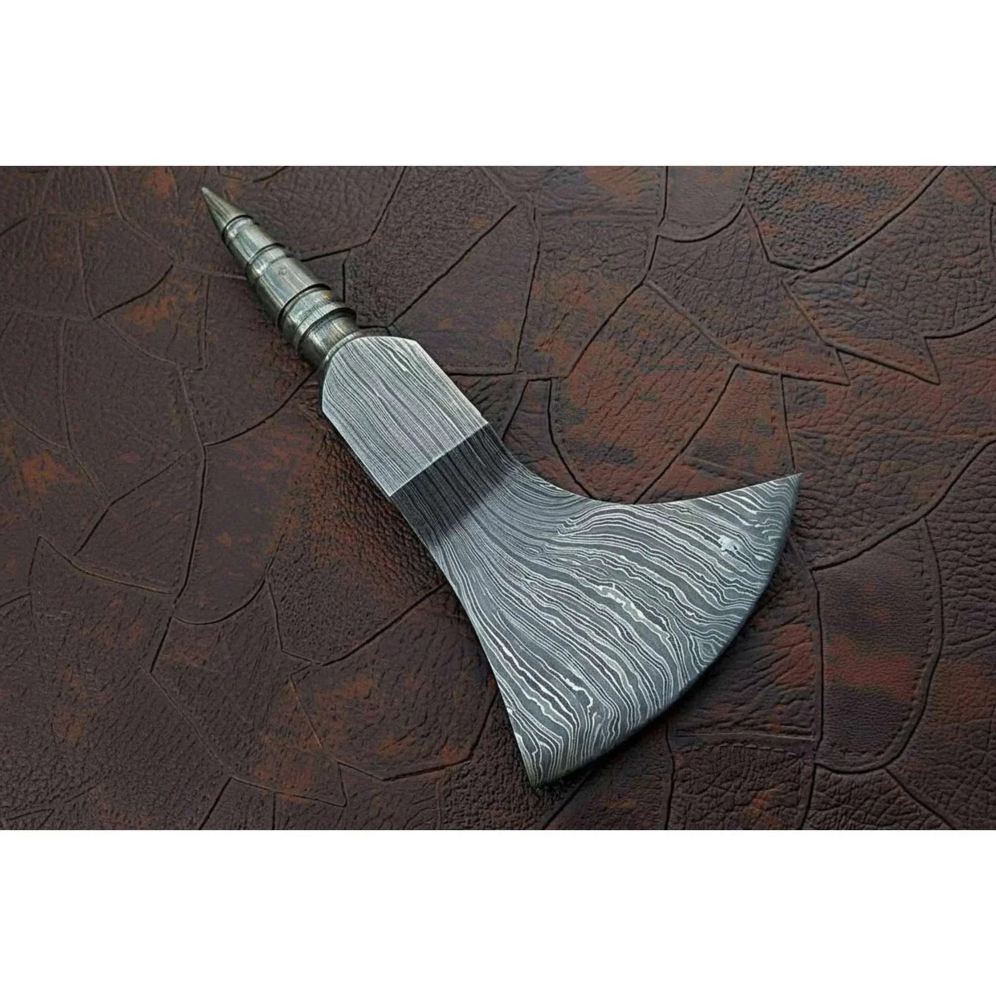 Palmarius Outdoors Damascus Crescent Camp Axe Head with Deep Sweep Edge Handmade Axe