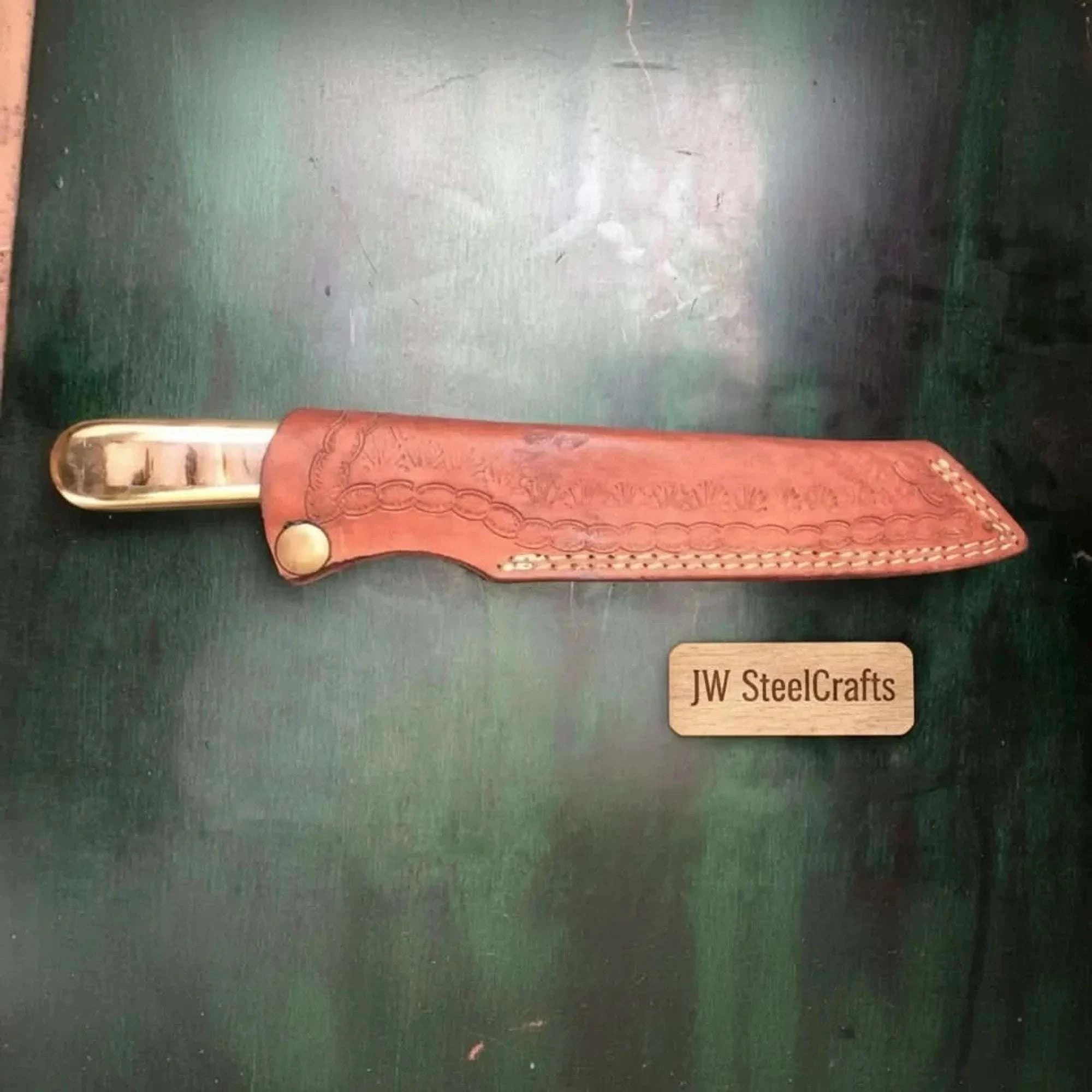 Palmarius Outdoors Premium Damascus Clip-Point Bushcraft Hunter — Twisted Pattern, Ram’s Horn & Brass Handle with Leather Sheath Damascus Steel Chef Knives