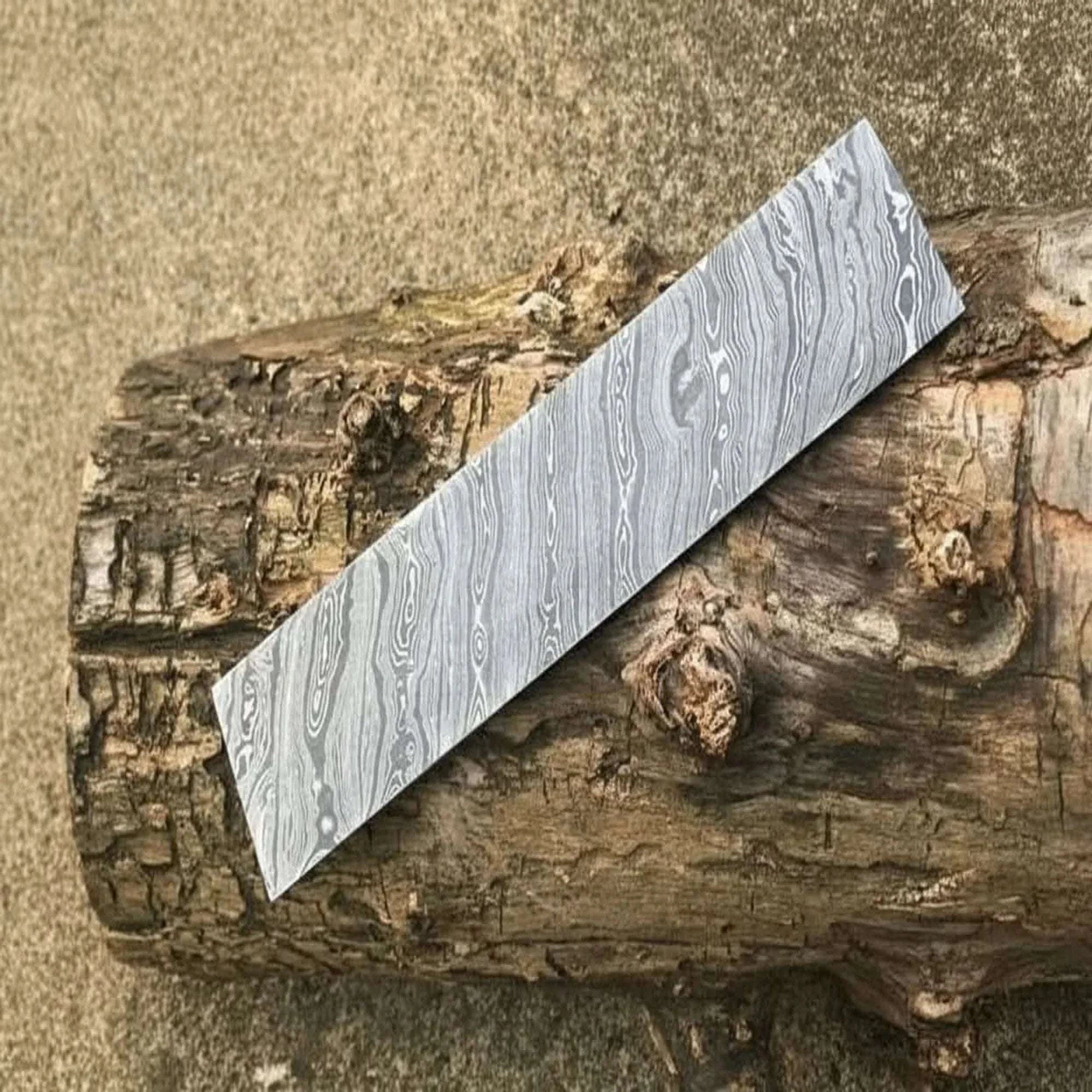Palmarius Outdoors Palefire Billet Damascus Rod 10" Premium Blade Blank Billet 25mm Bullet bar