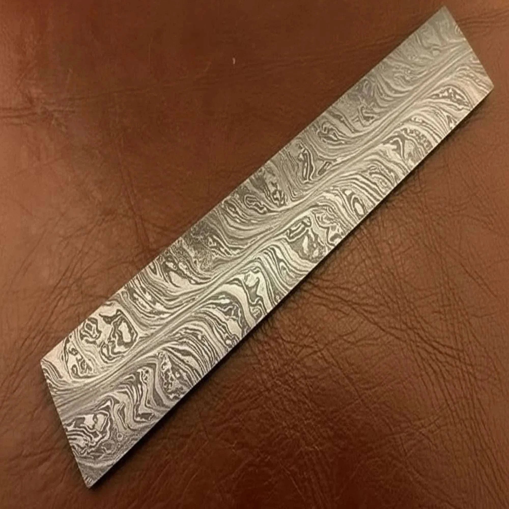Palmarius Outdoors Steelwisp Damascus Bar Rod 7" Premium Flat Billet Bar Pattern Welded Blank for Knife and Tool Making Bullet bar