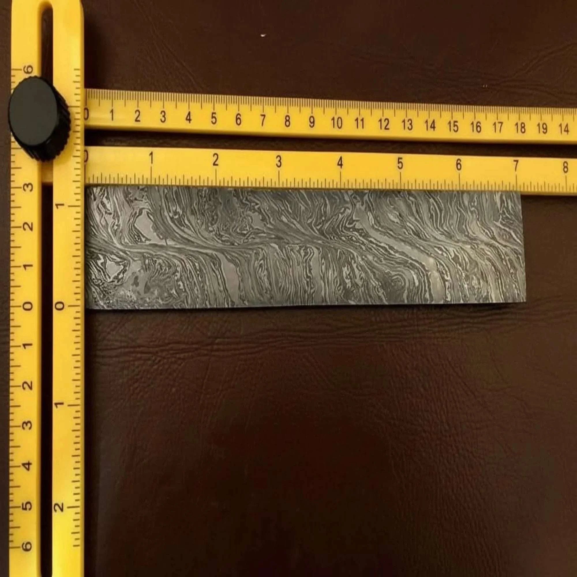 Palmarius Outdoors Steelwisp Damascus Bar Rod 7" Premium Flat Billet Bar Pattern Welded Blank for Knife and Tool Making Bullet bar