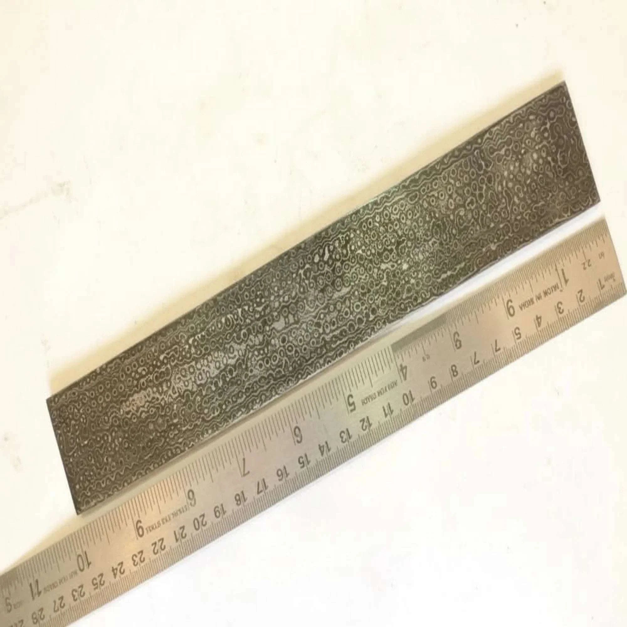 Palmarius Outdoors Raindrop Pattern Damascus Steel Billet Bar for Knife Making and Bladesmith Stock Bullet bar