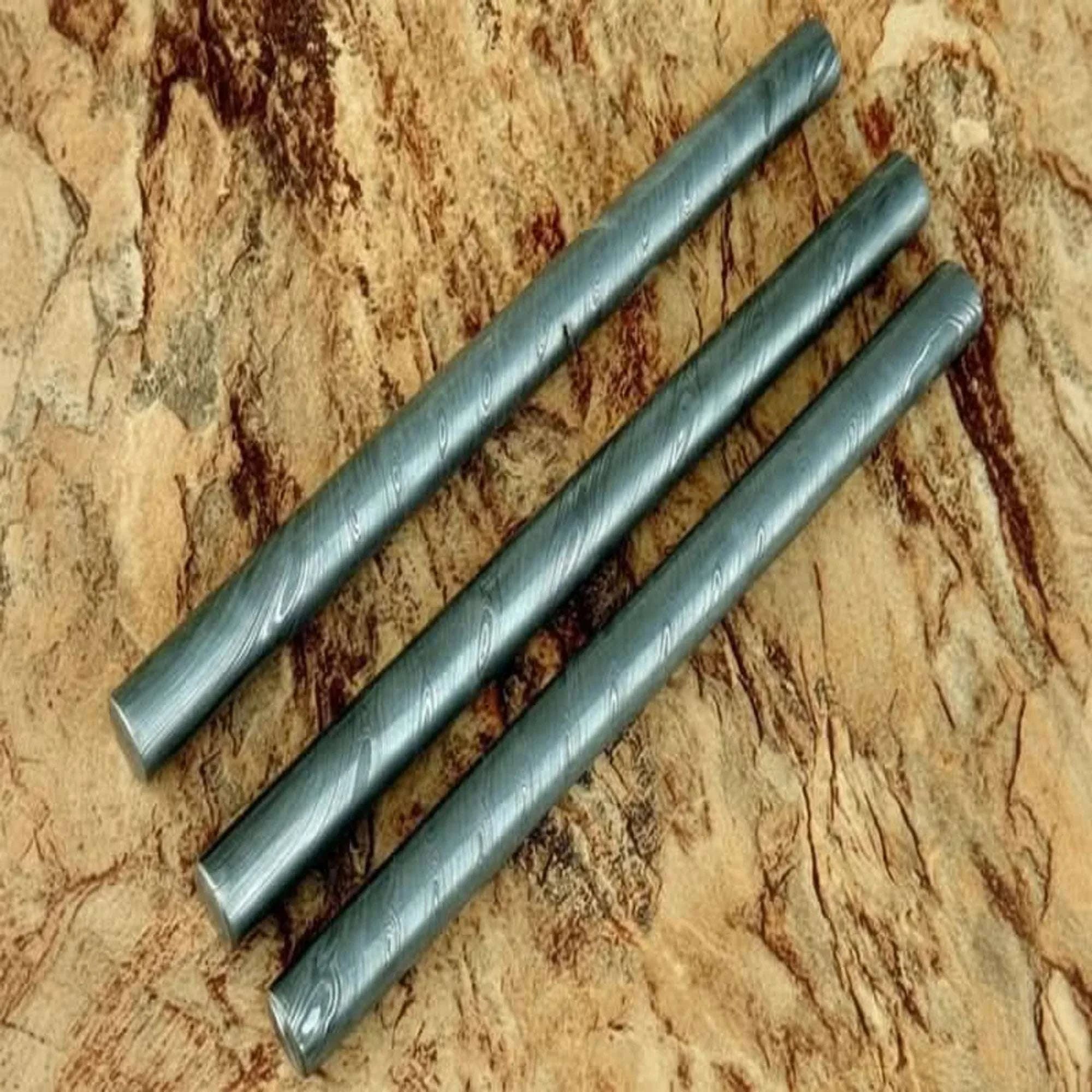 Palmarius Outdoors Foreveredge Ring Billet Damascus Rod 10" Handmade Set of 3 Damascus Rod