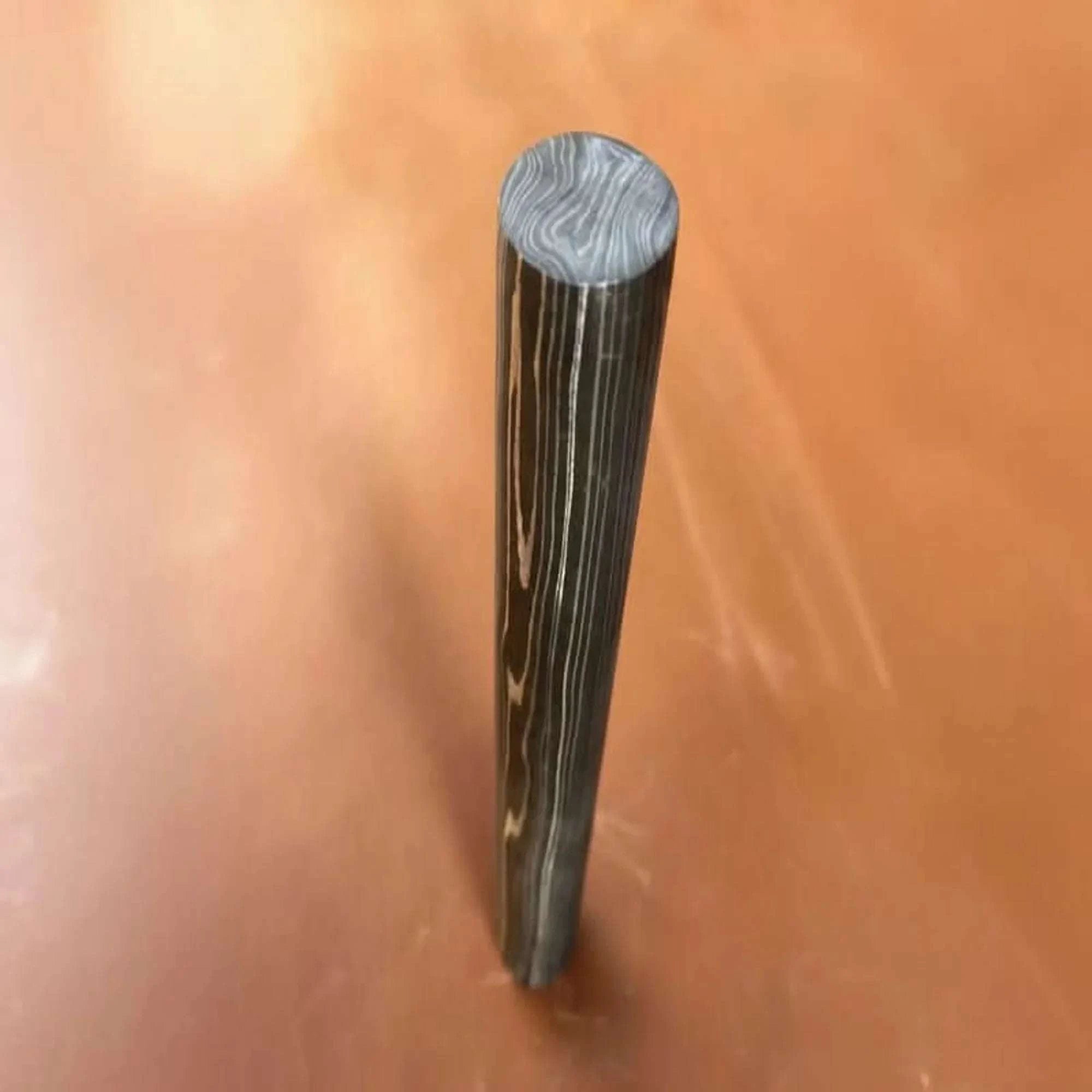 Palmarius Outdoors Ravenband Damascus Rod Handmade 5 Inch Round Bar for Ring Making Damascus Rod