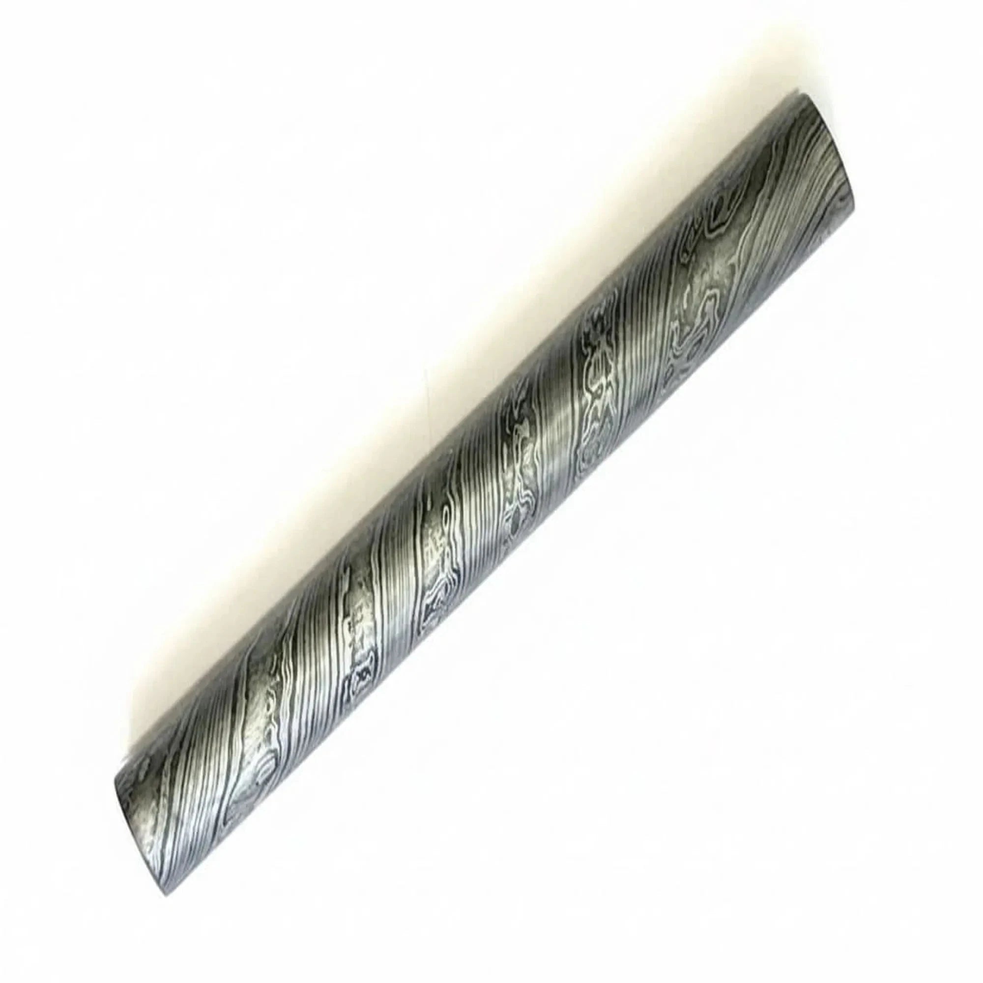 Palmarius Outdoors 10.5 Inch Twisted Damascus Steel Round Bar 30 mm Billet for Ring and Guard Making Damascus Rod