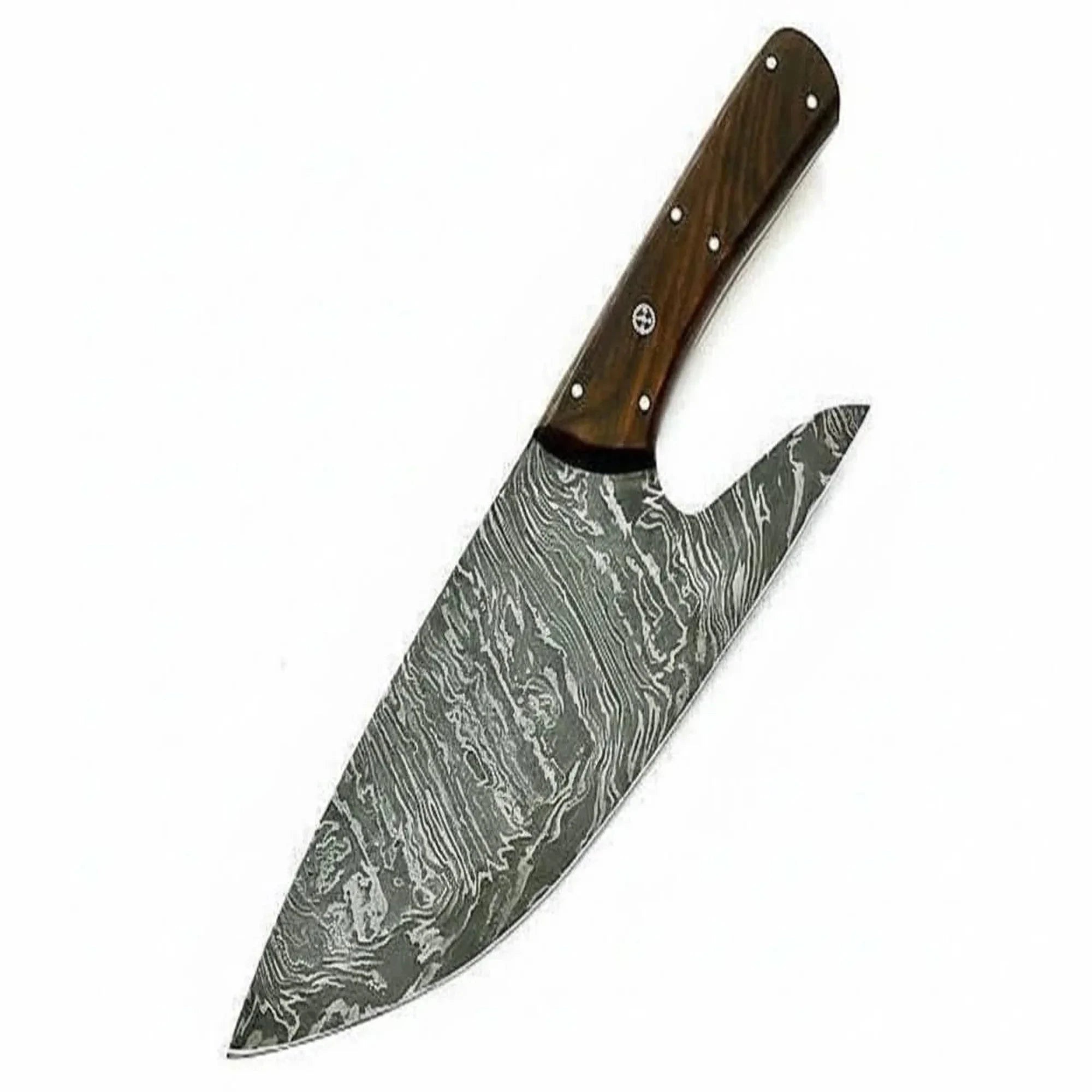 Palmarius Outdoors Damascus Steel Mini Cleaver Chef Knife with Rosewood Handle – 10 Inch Overall Cleaver Knives