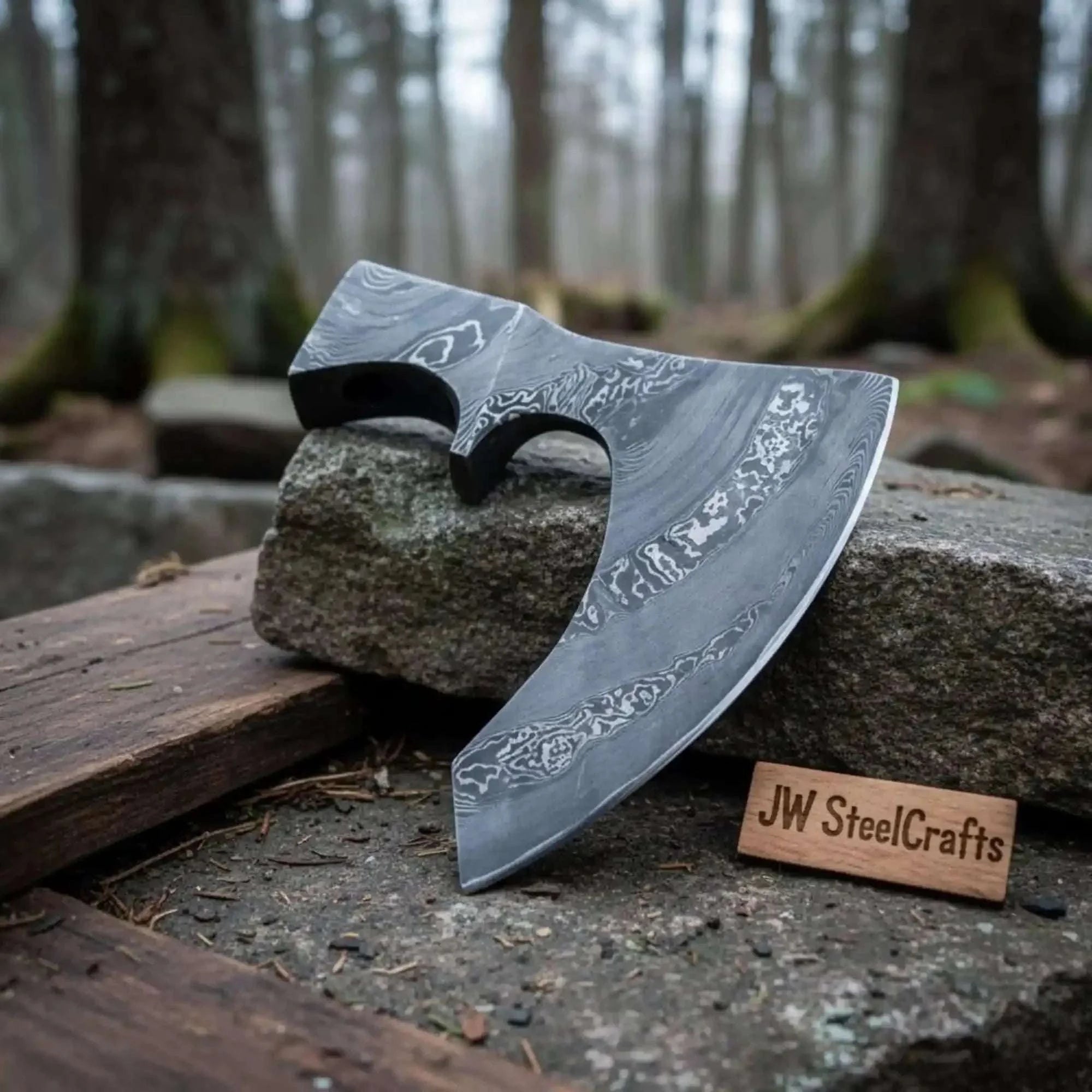 Palmarius Outdoors Stonebrand Damascus Viking Axe Handmade Forged 9" Head Axe head Blank