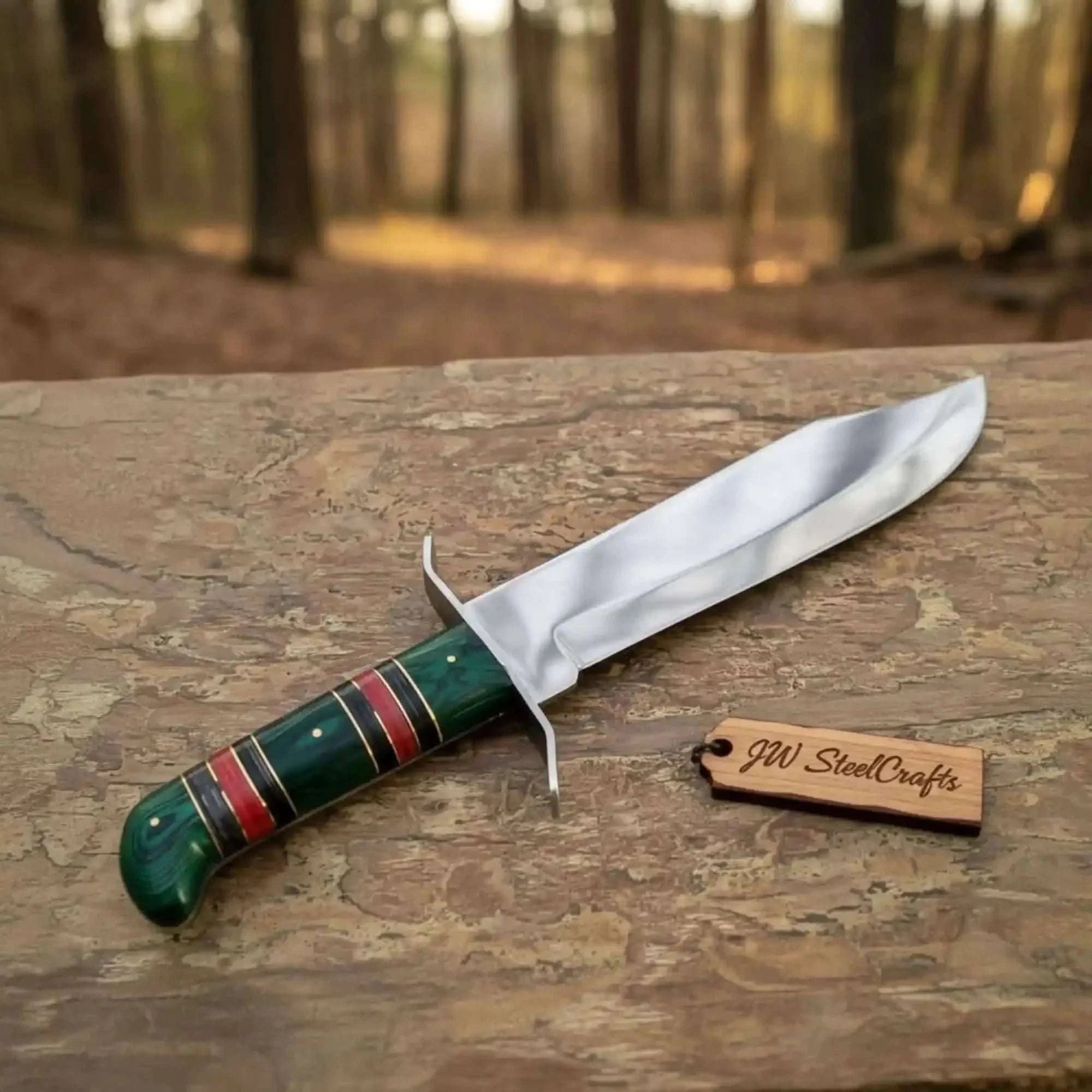 Palmarius Outdoors Sheffield Clip Point Bowie Knife with Carbon Steel Blade and Pakka Wood Handle Clip Point Bowie Knives