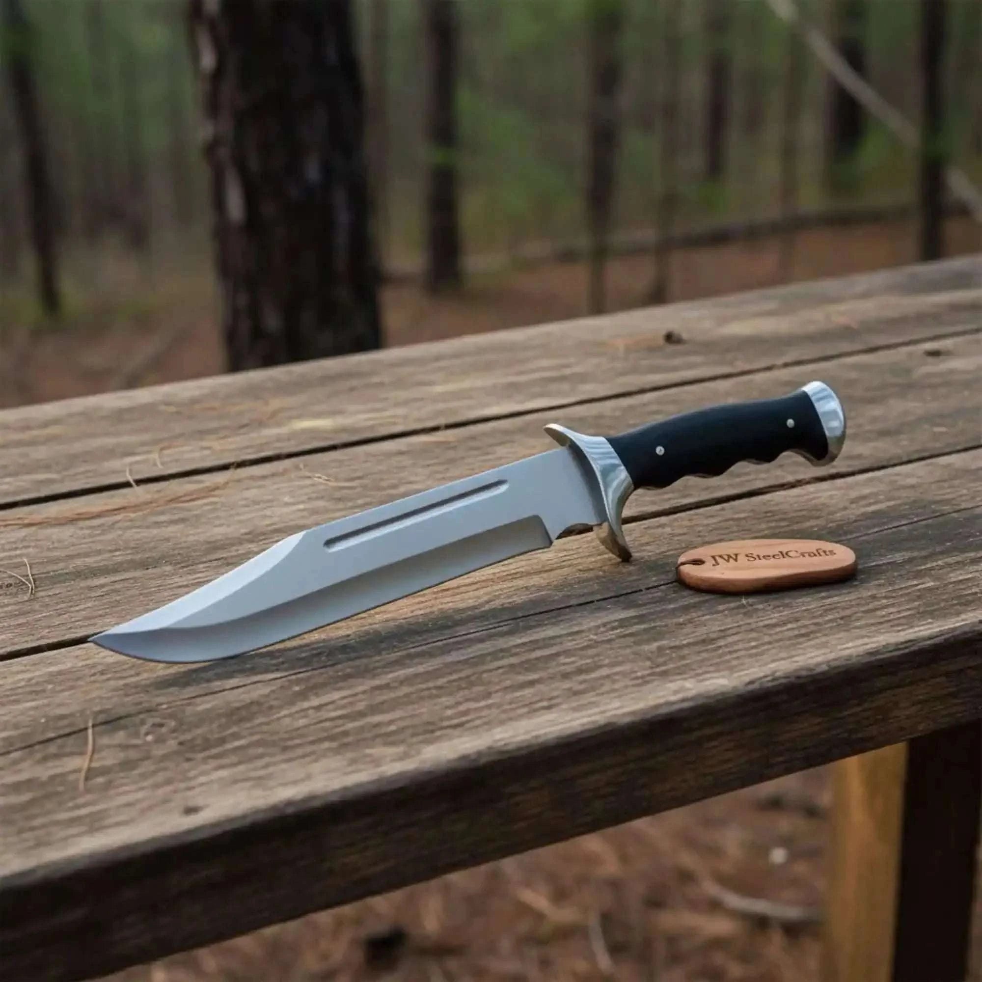Palmarius Outdoors Sheffield Clip Point Bowie Knife D2 Steel Fixed Blade | JW SteelCrafts Frontier Bowie Knives
