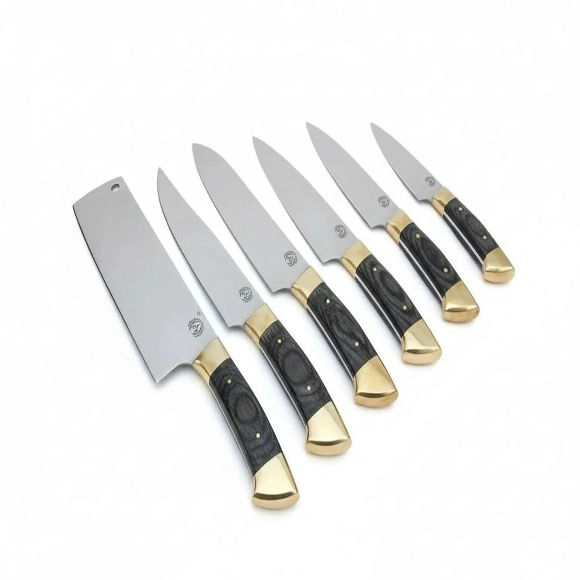 Palmarius Outdoors J2 Steel Mirror Polished Kitchen Knife Set with Black Pakka Wood Handles Handmade Chef Knife Sets