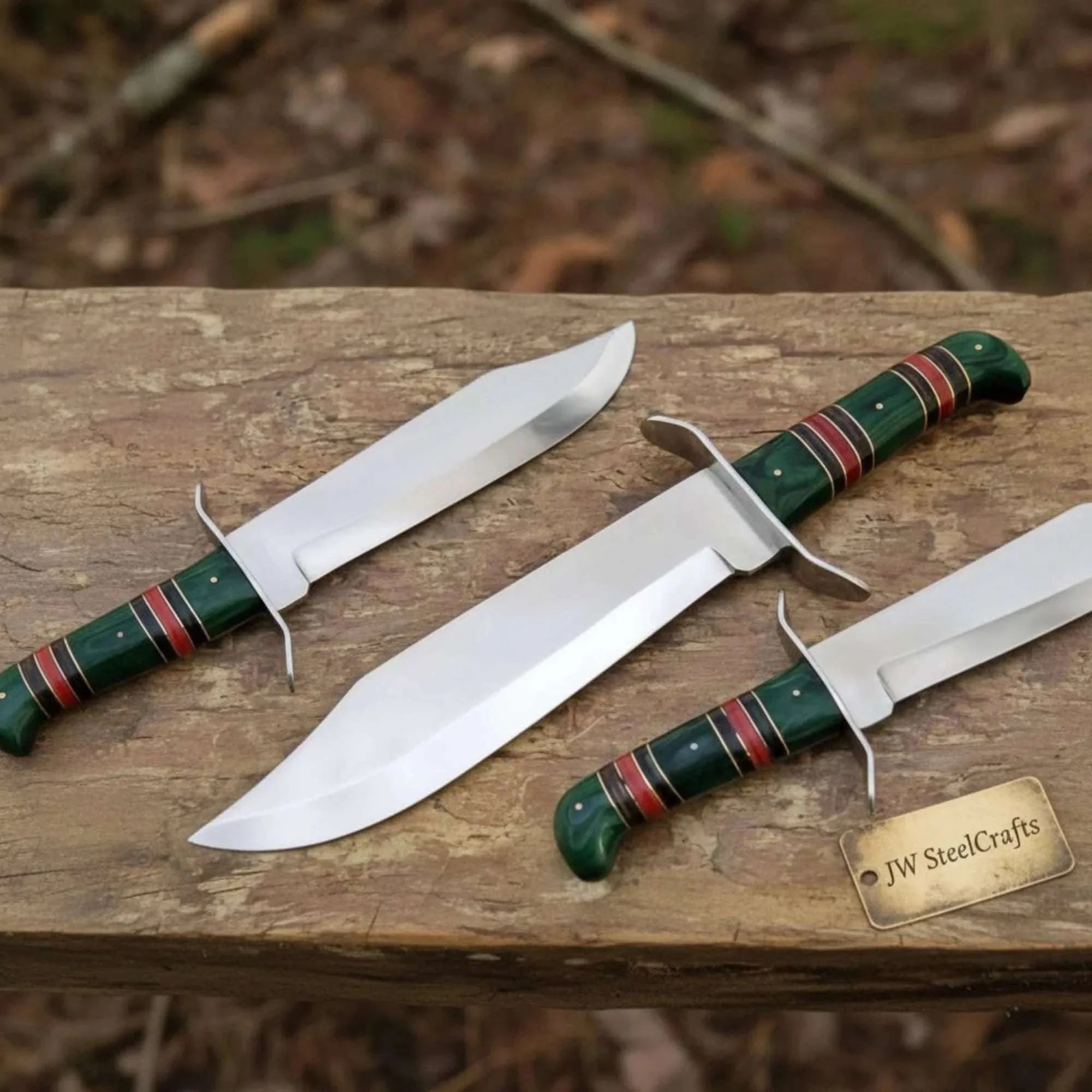 Palmarius Outdoors Sheffield Clip Point Bowie Knife Mirror Polish Steel with S Guard and Stacked Handle Bowie Knives
