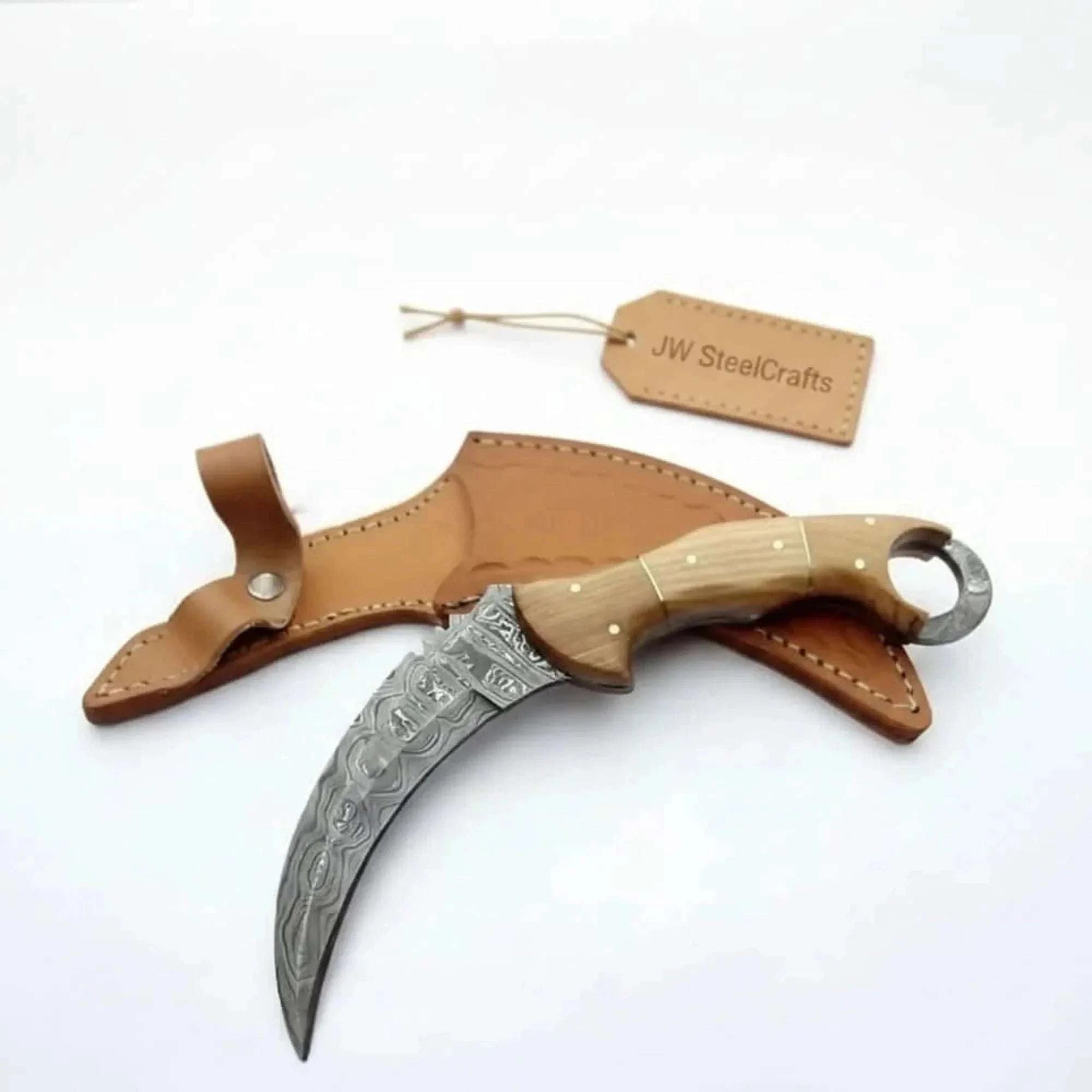 Palmarius Outdoors Custom Handmade Damascus Steel Full Tang Karambit Knife Karambit Knife