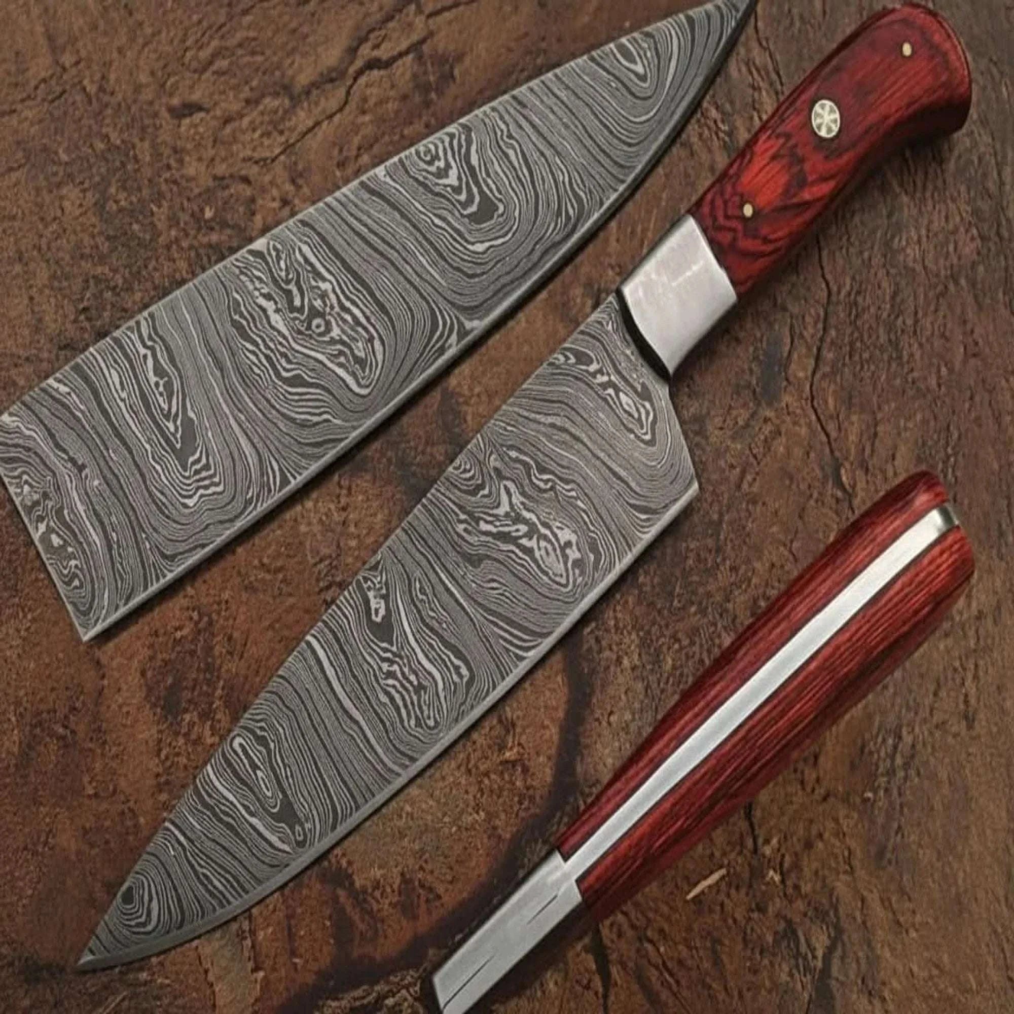 Palmarius Outdoors Best chef knife Custom Handmade Damascus, Single Chef/Kitchen Knife DK-0139 Damascus Steel Chef Knives