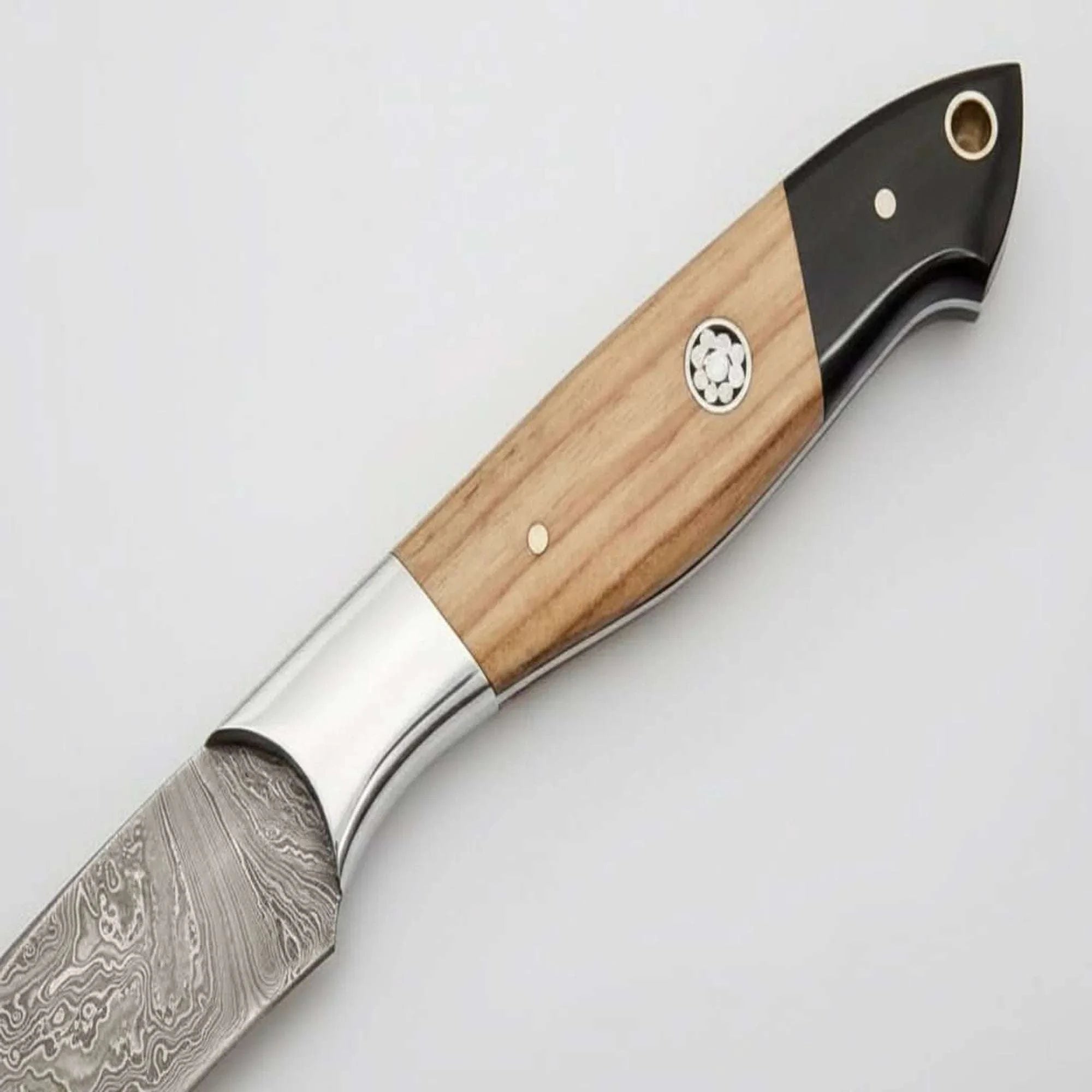 Palmarius Outdoors 9" Handmade Damascus Steel Utility Knife with Olive Wood Handle Chef Knives