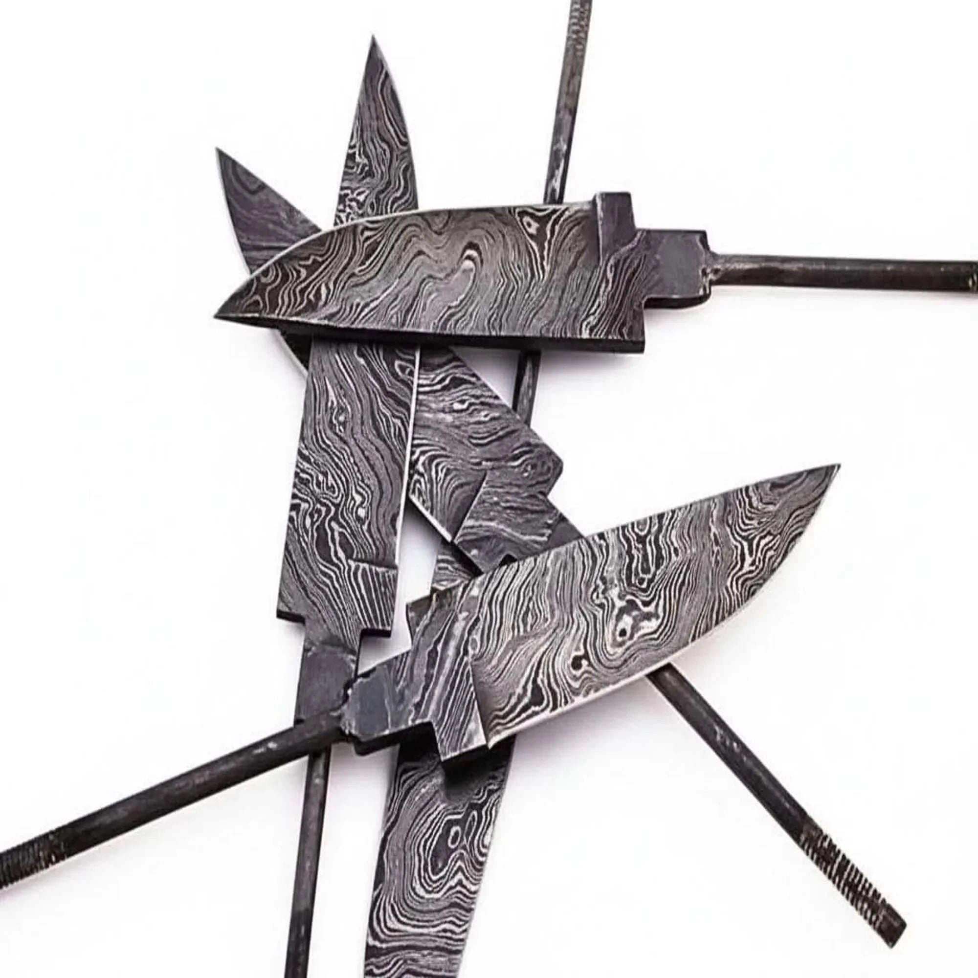 Palmarius Outdoors 5-Piece Hand Forged Damascus Hunting Knife Blanks Set Knife blank Blades