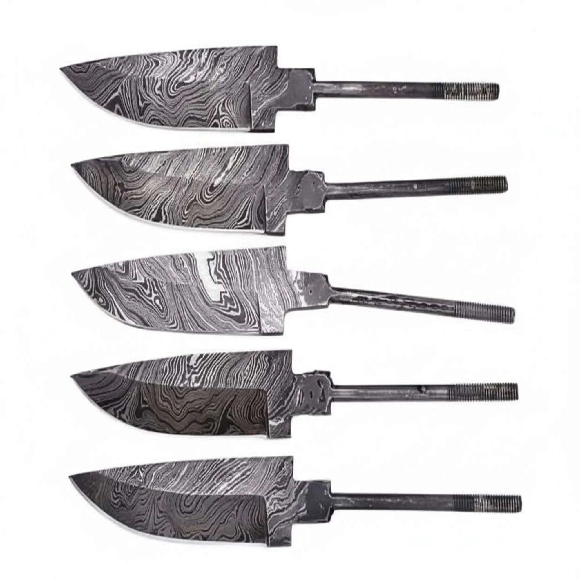 Palmarius Outdoors 5-Piece Hand Forged Damascus Hunting Knife Blanks Set Knife blank Blades