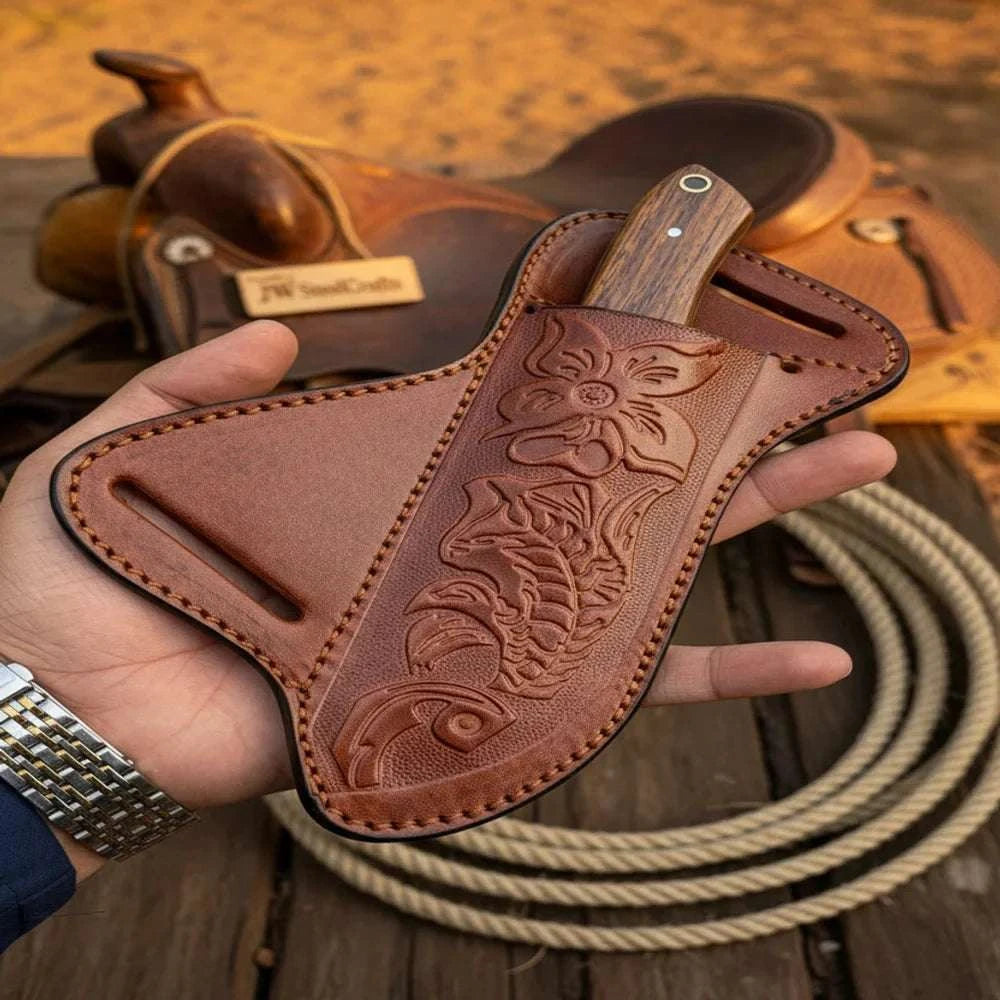 Palmarius Outdoors Darkwood Wide Skinner 7" Handmade Damascus Dark Wood Handle Skinner Knife