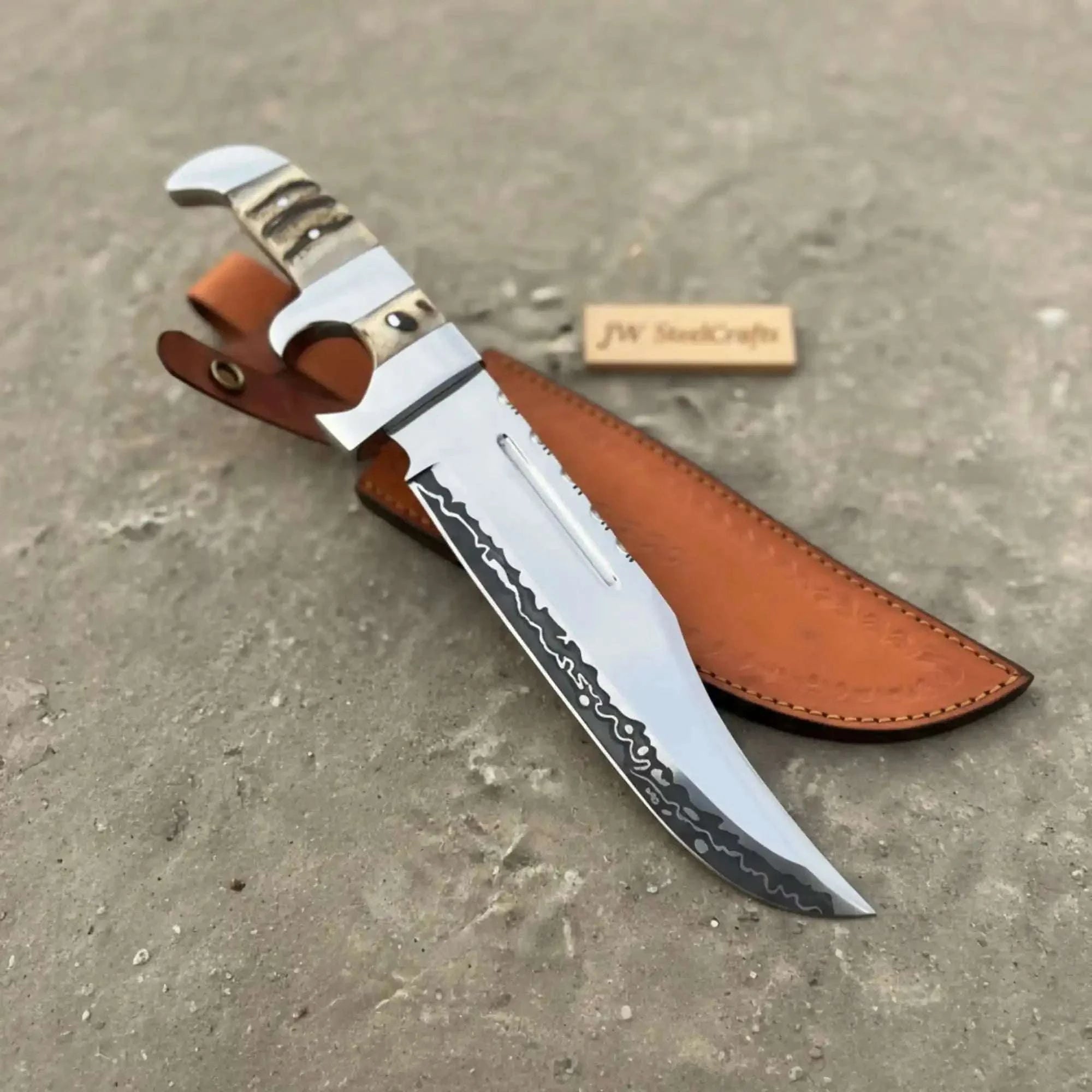Palmarius Outdoors Frontier Bowie Knife 8 Inch blade Clip Point Carbon Steel Blade | Hunting Outdoor 