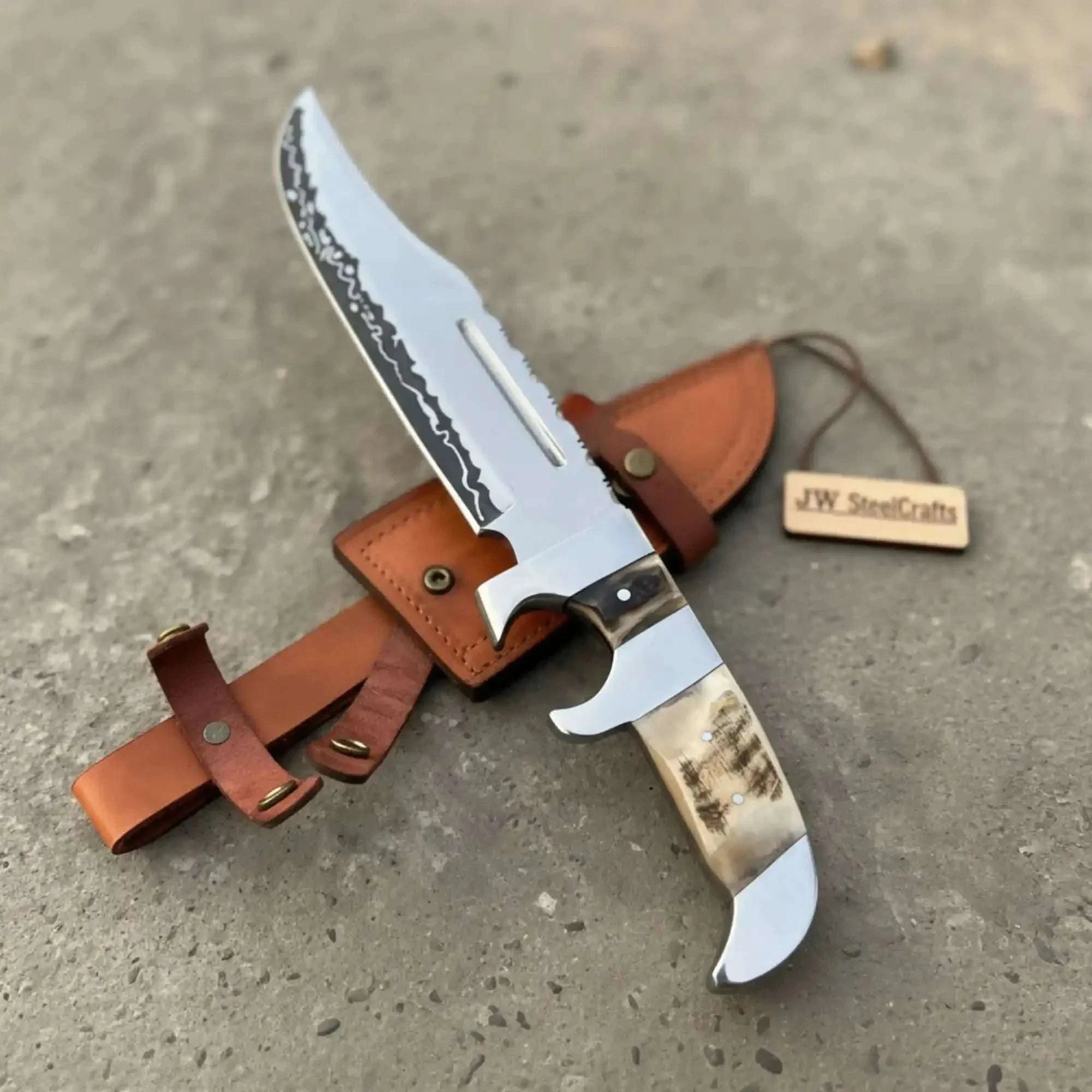Palmarius Outdoors Frontier Bowie Knife 8 Inch blade Clip Point Carbon Steel Blade | Hunting Outdoor 