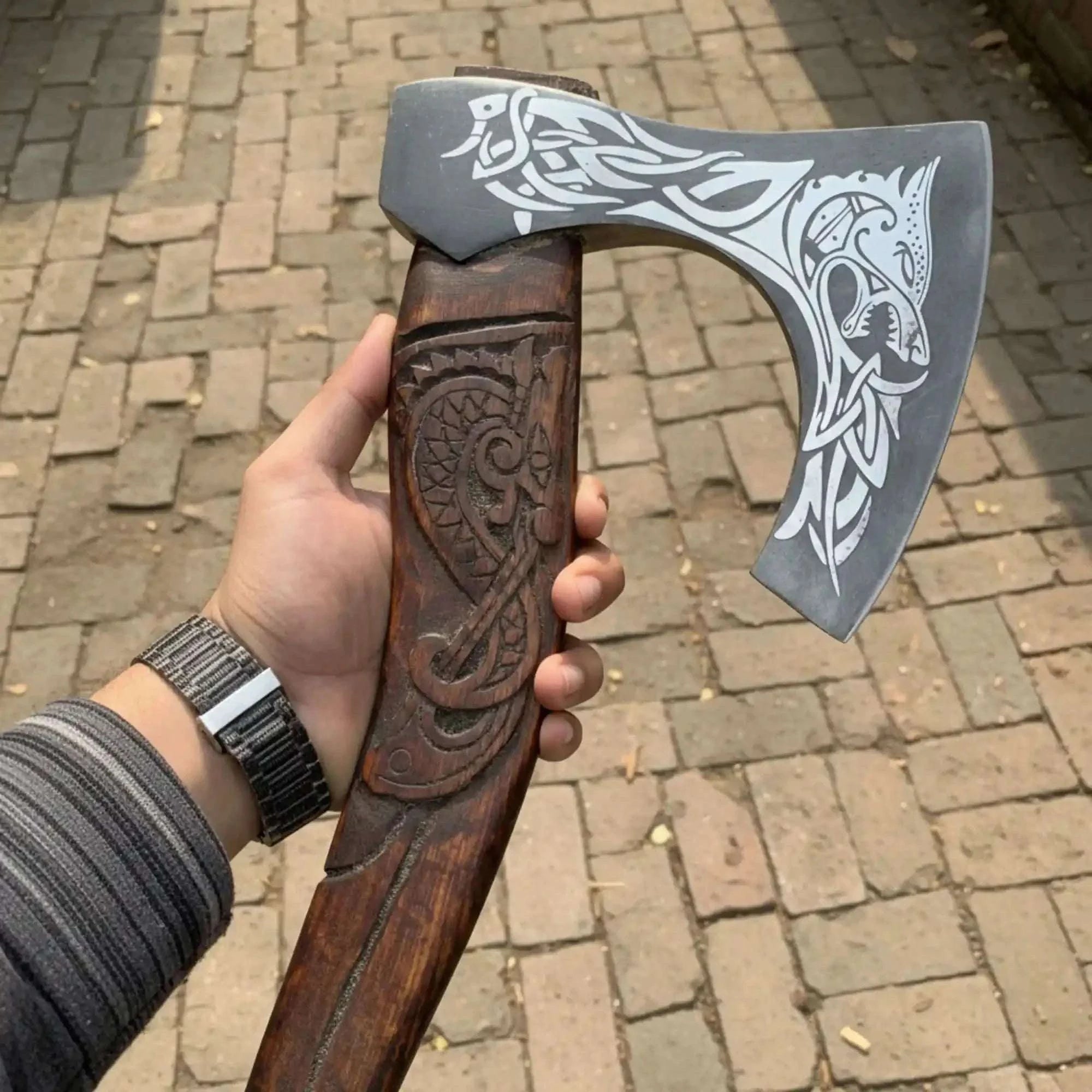 Palmarius Outdoors Skeggox Style Viking Bearded Axe Hand Forged | Outdoor Utility Tool 