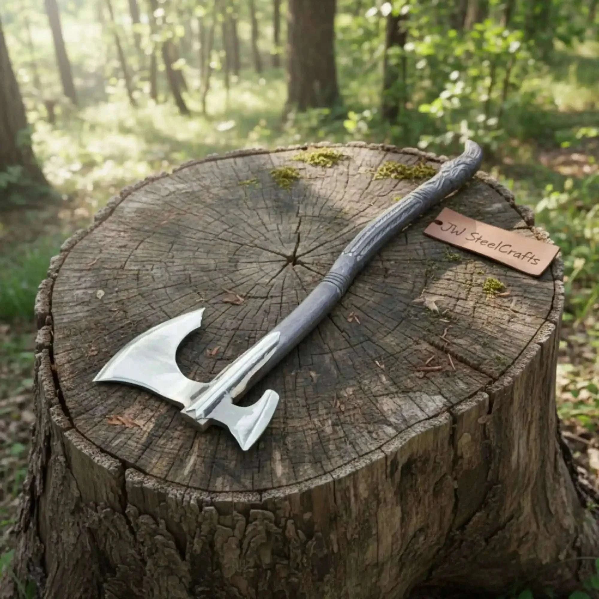 Palmarius Outdoors Spike War Axe Medieval Style Steel Head Wood Handle Outdoor Axe 