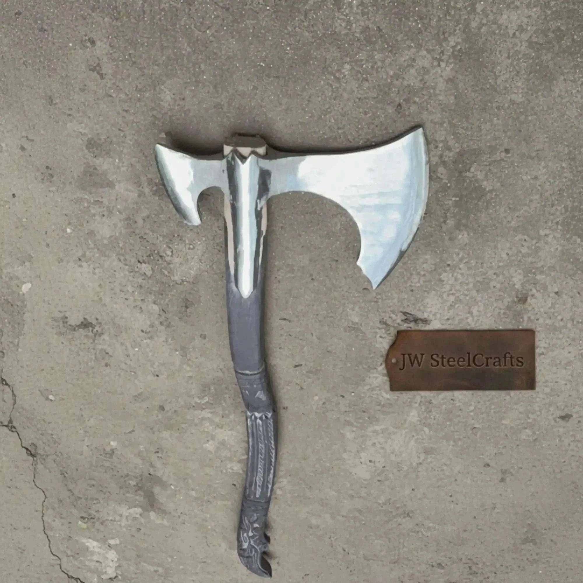 Palmarius Outdoors Spike War Axe Medieval Style Steel Head Wood Handle Outdoor Axe 