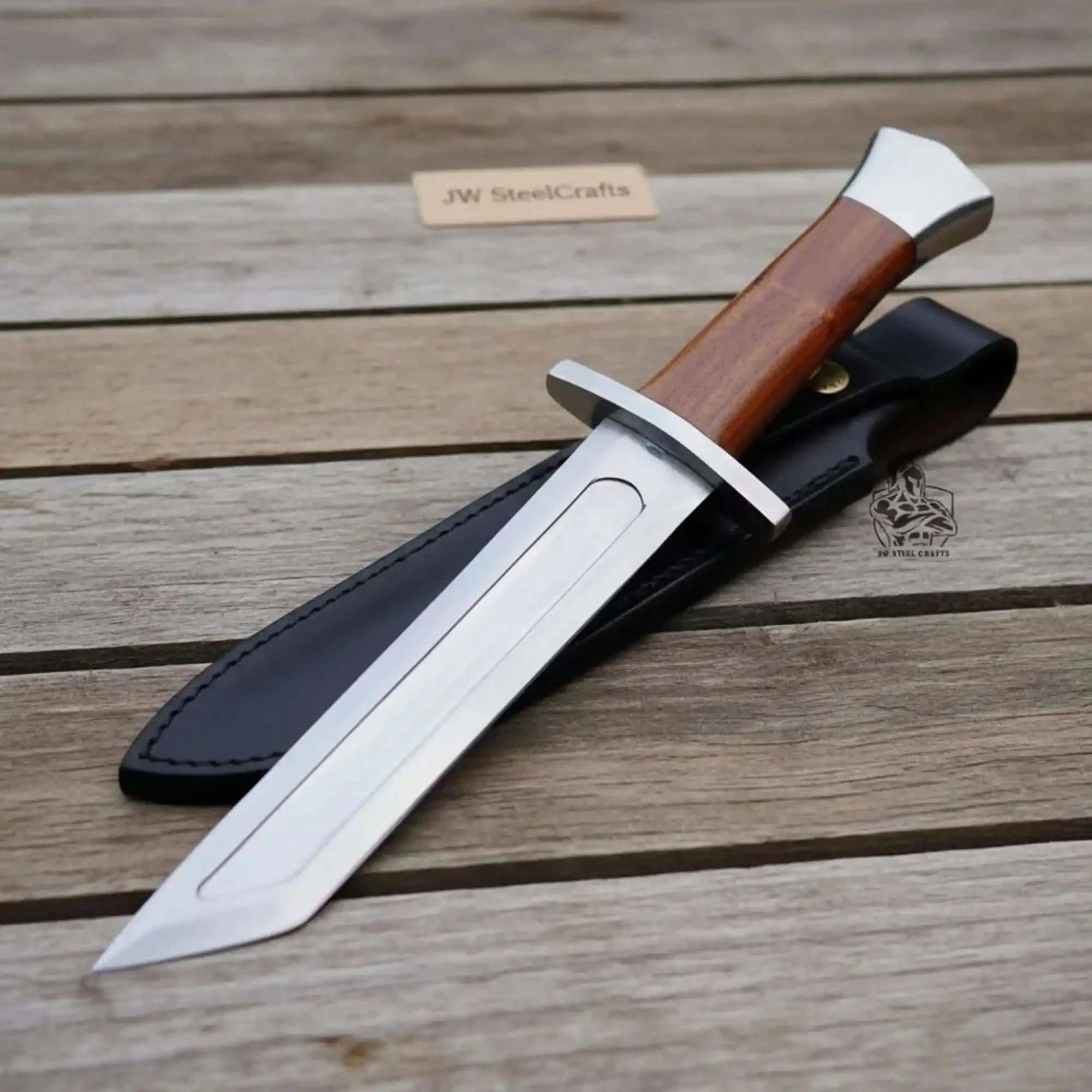 Palmarius Outdoors Norse Tanto Seax Knife 14" Handmade Carbon Steel Viking-Style Blade 
