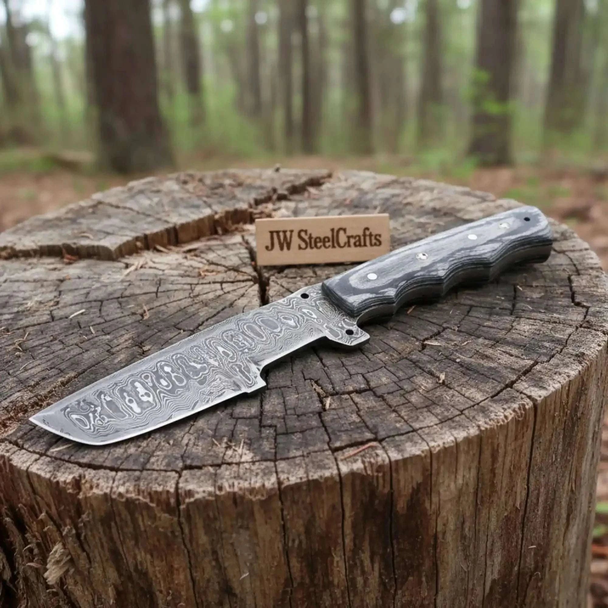 Palmarius Outdoors Premium Damascus Tracker Fixed Blade Knife Full Tang Durable EDC Blade 