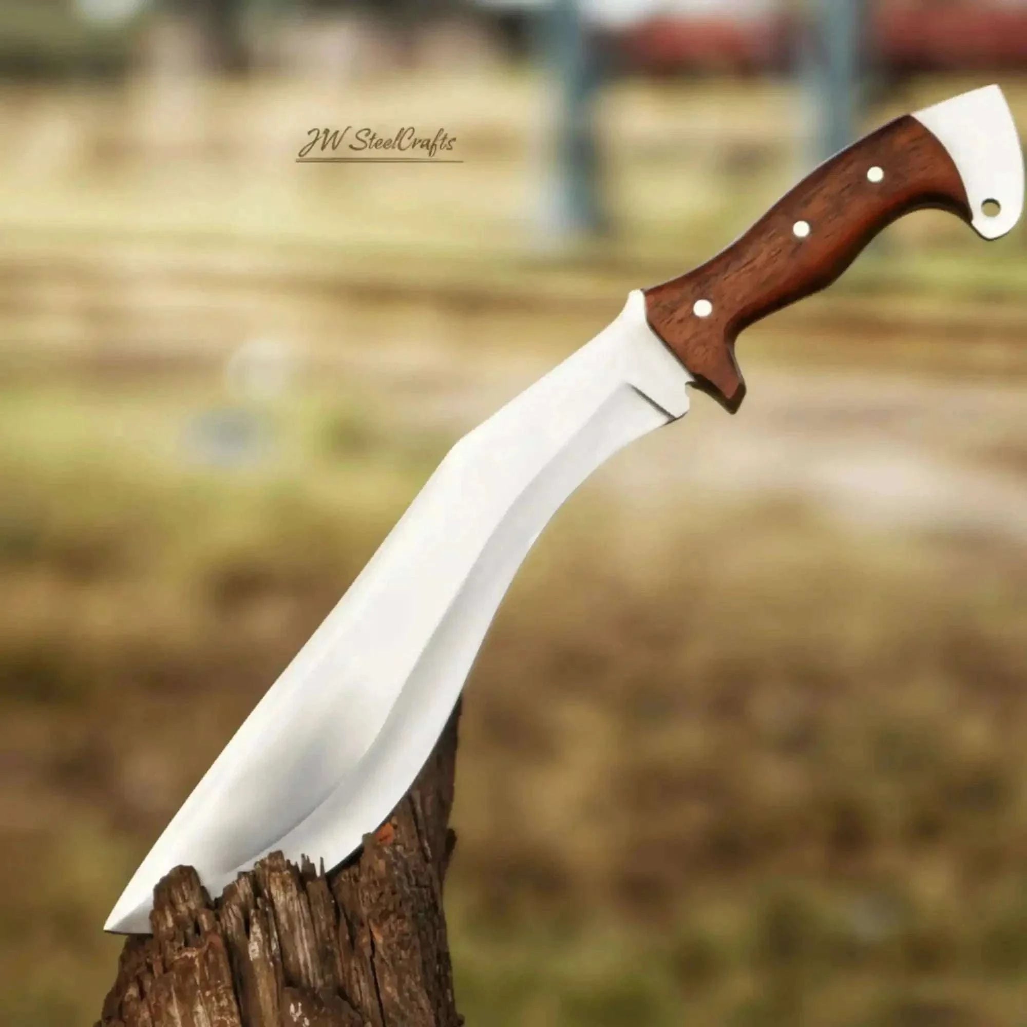 Palmarius Outdoors Handmade Gurkha Kukri Knife - Wooden Handle & Curved Blade for Outdoor & Survival Use Kukri Knife