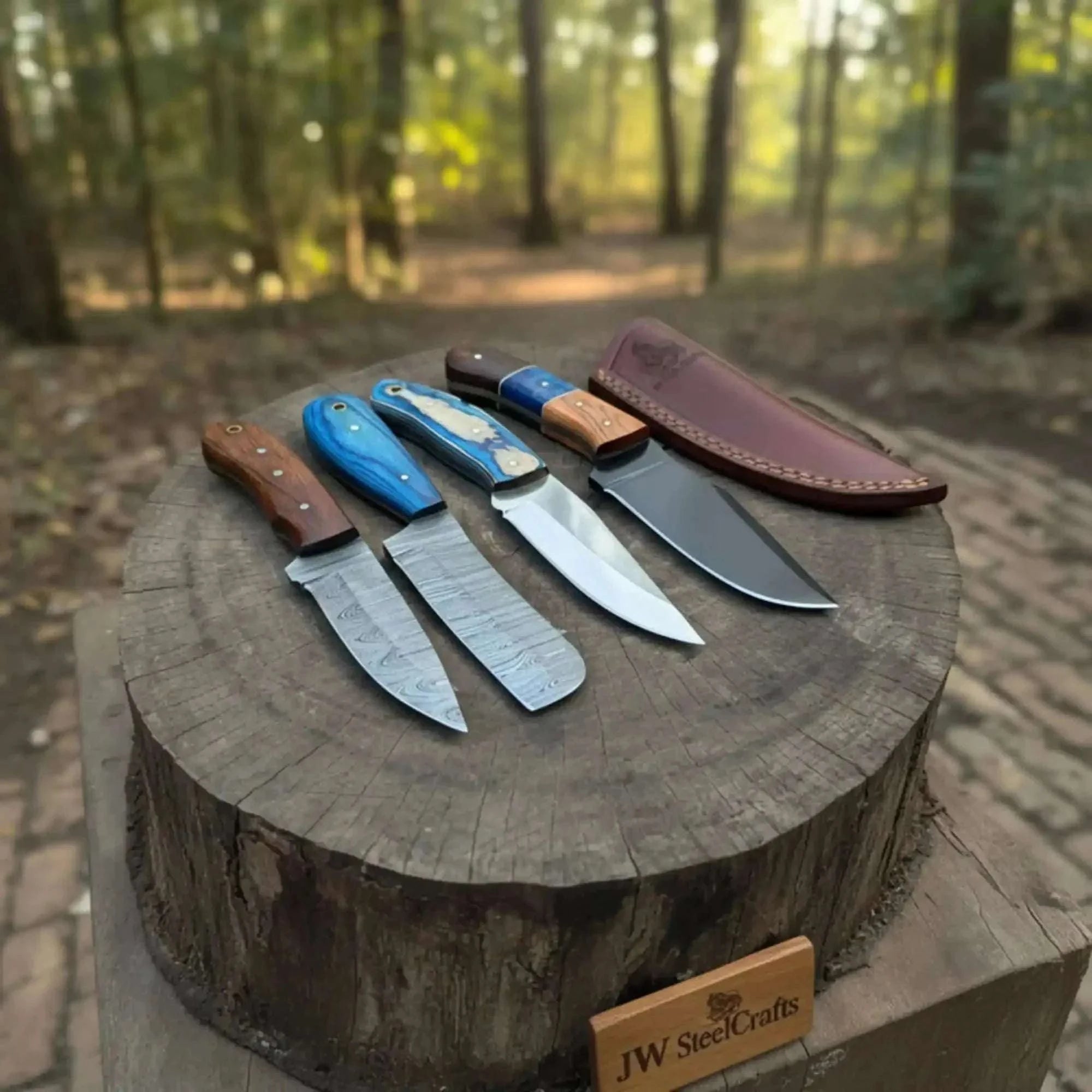 Palmarius Outdoors Traditional Working Knife Set 4 Piece Fixed Blade Utility Knives 