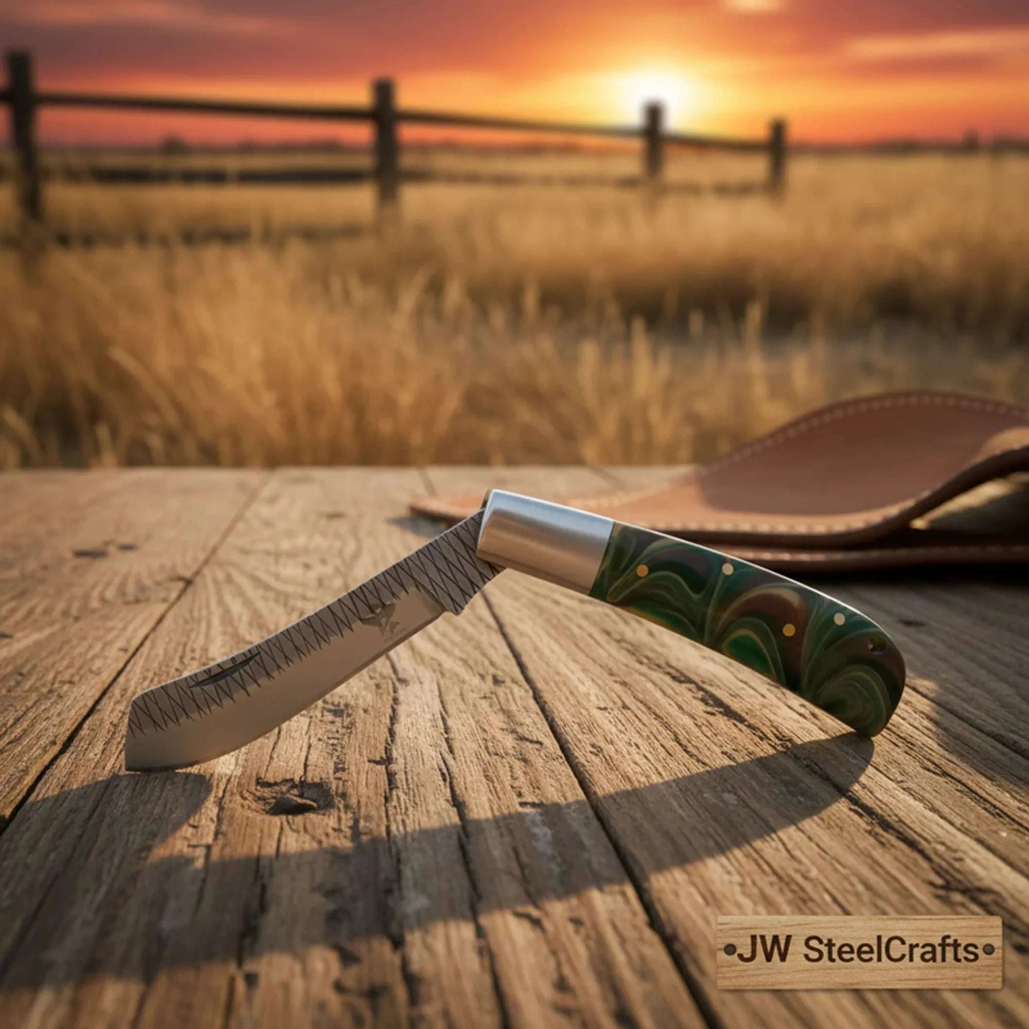 Palmarius Outdoors Rasp Steel Lockback Trapper Knife with Resin Handle Trapper Knives